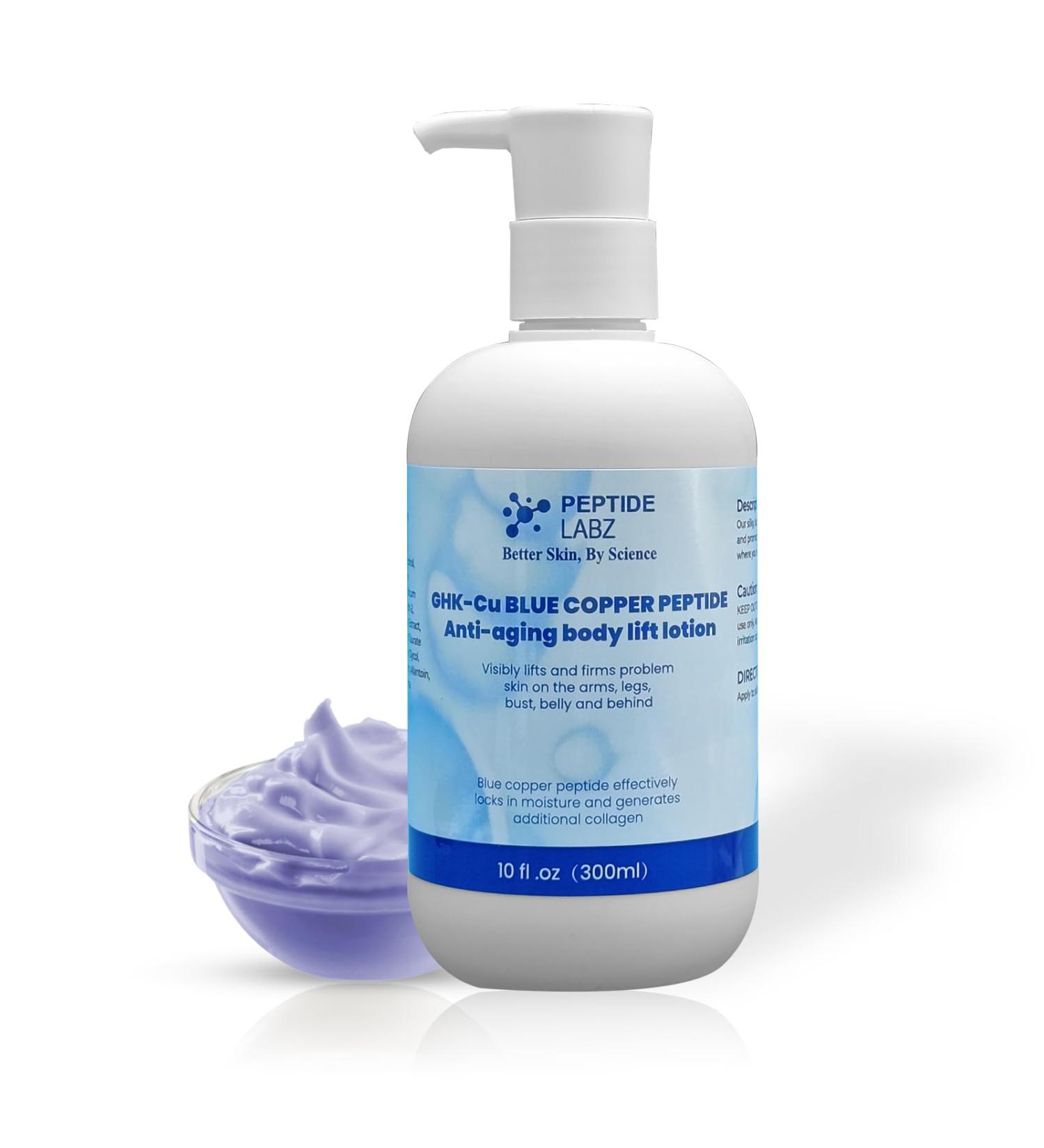 Copper Peptide & Hyaluronic Acid - Body Lotion - Anti-Aging Skin Firming & Hydrating Formula 10 Fluid Ounce - Buy Online on GoSupps.com