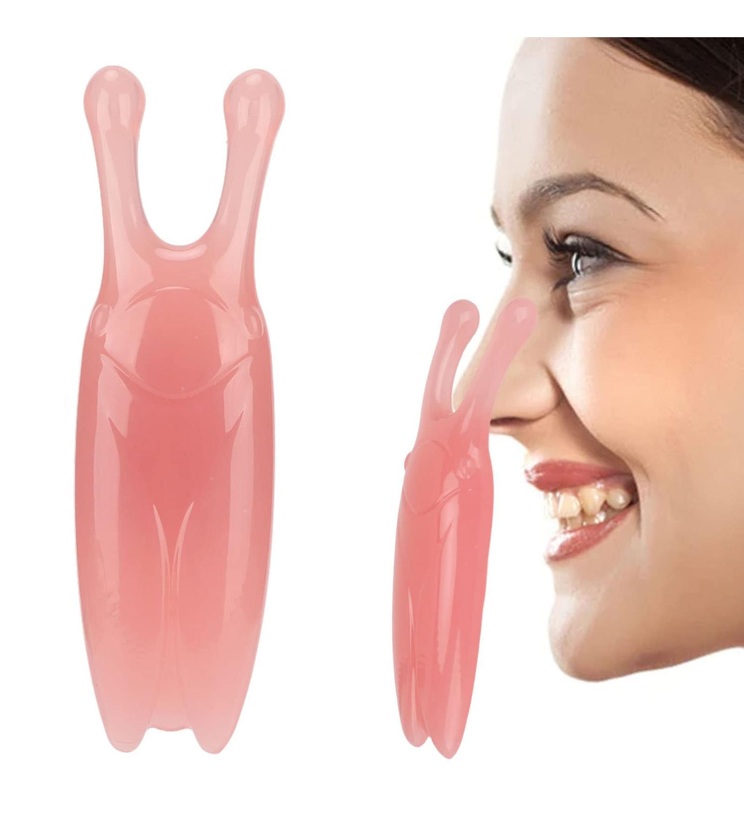 High Bridge Nasal Scraper & Resin Nose Massage Device - Gua Sha Tool for Alar Reduction & Jawline Shaping (Pink) | International Shipping - Buy Online on GoSupps.com