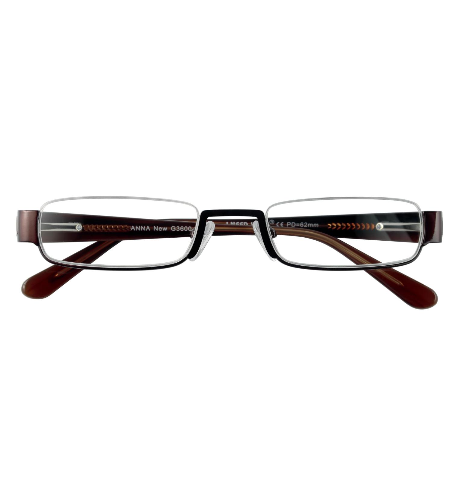 Stylish High-Quality Reading Glasses for Men & Women - Lightweight Nylor Half-Glasses +1.50 Dioptries - Modern Design with Hard Shell Case - Brown-Orange - Buy Online on GoSupps.com