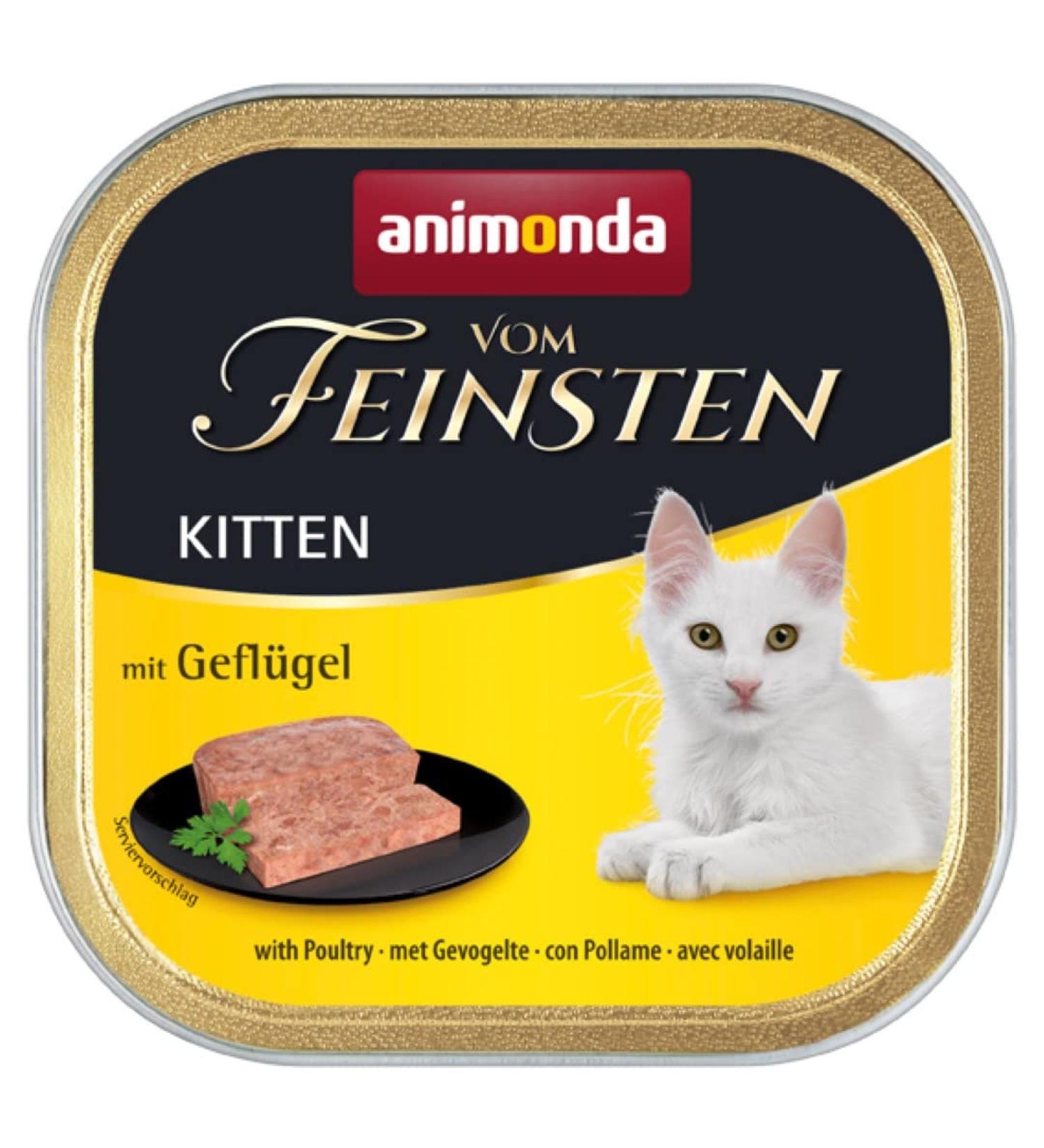 Animonda Vom Feinsten Kitten Wet Food - Poultry 32 x 100g | Premium Nutrition for Growing Cats - Buy Online on GoSupps.com