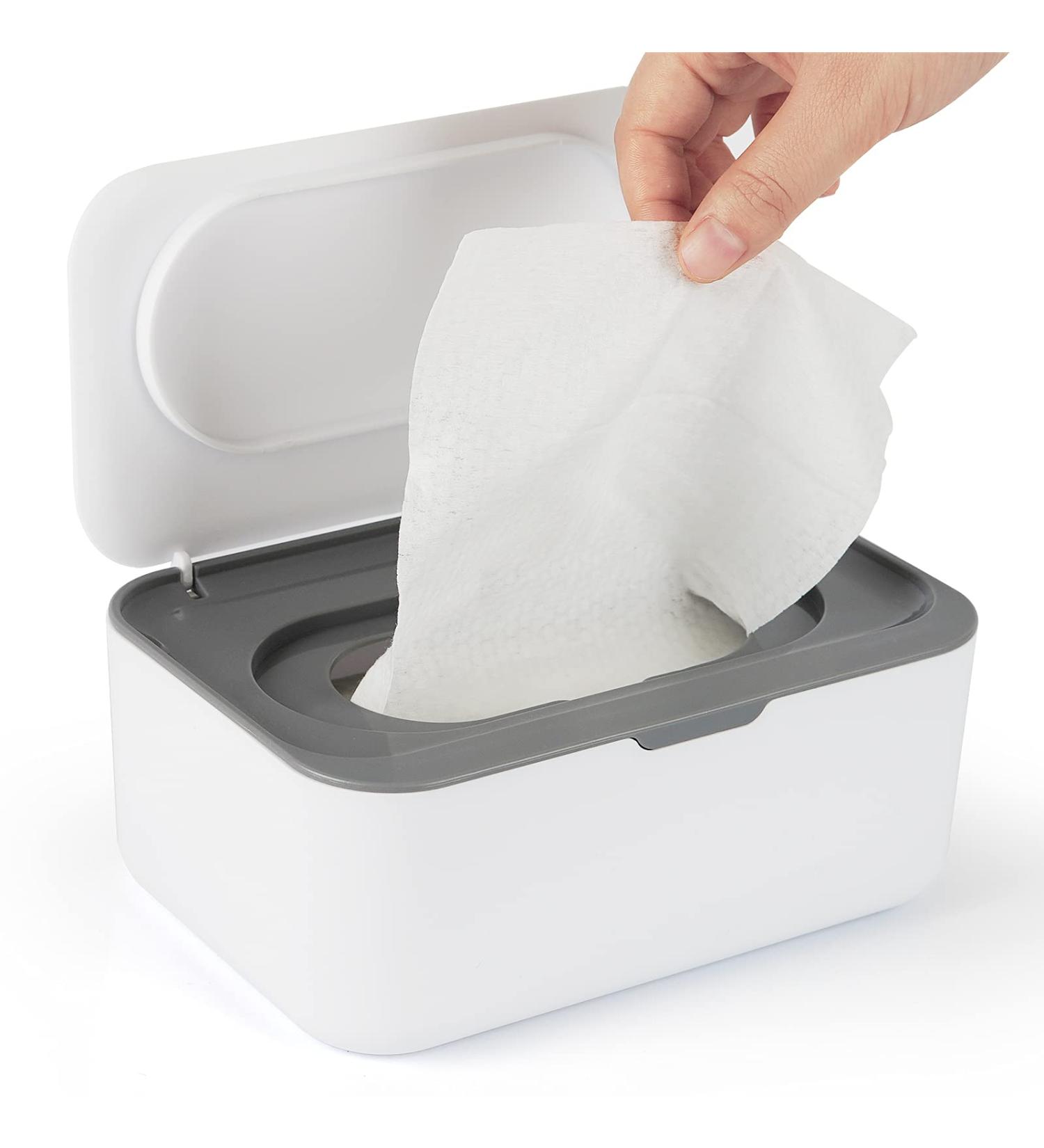 Flenpptly Baby Wipes Dispenser - Non-Slip Gray Wipes Case with Easy Open & Close Feature - Keep Wipes Fresh with this Baby Wipe Holder - Buy Online on GoSupps.com