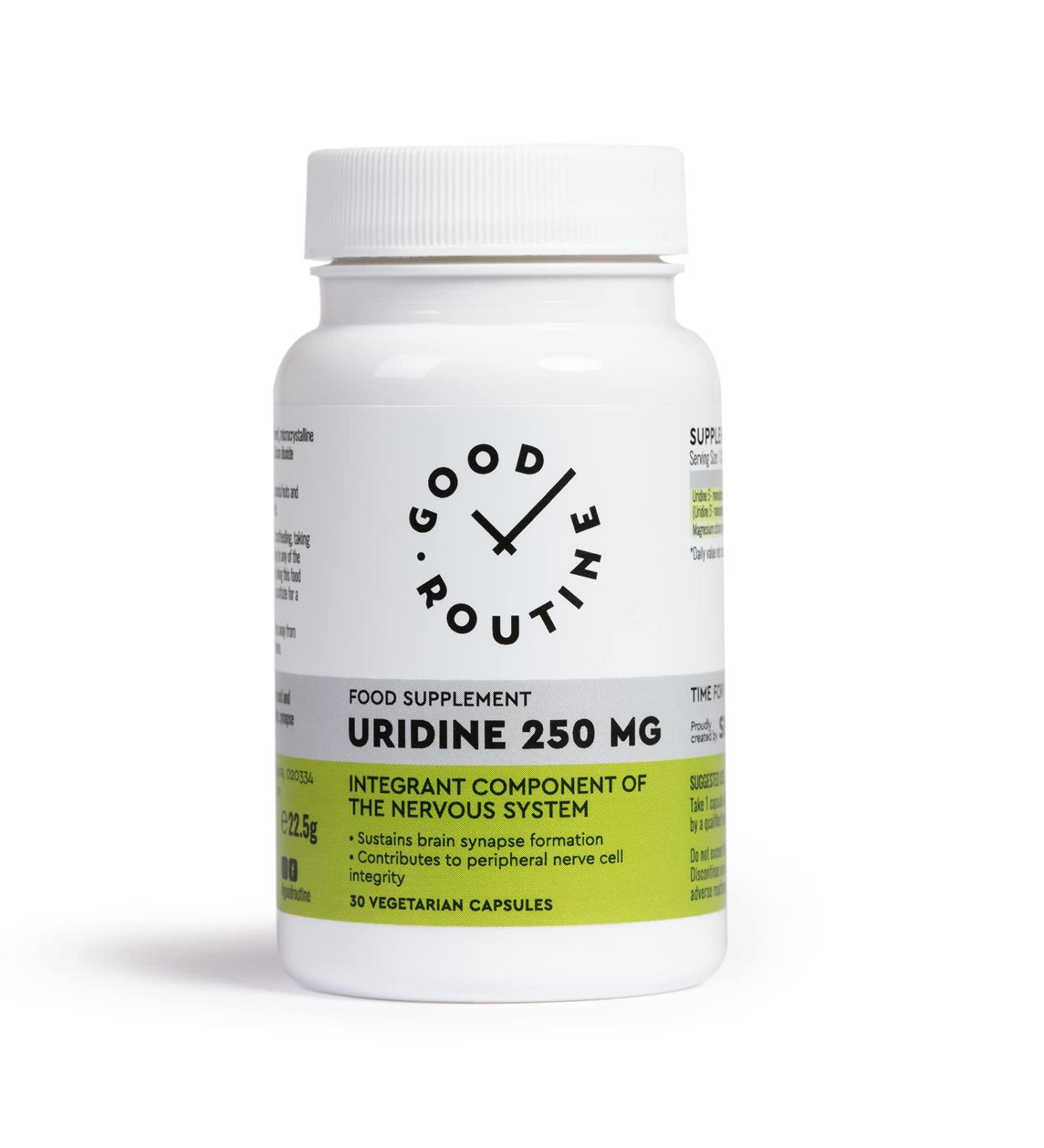 URIDINE 250 MG (30 Capsules) - Premium Dietary Supplement for Cognitive Performance Neuronal Synapses Uridine Magnesium 1 Month Pack - Buy Online on GoSupps.com