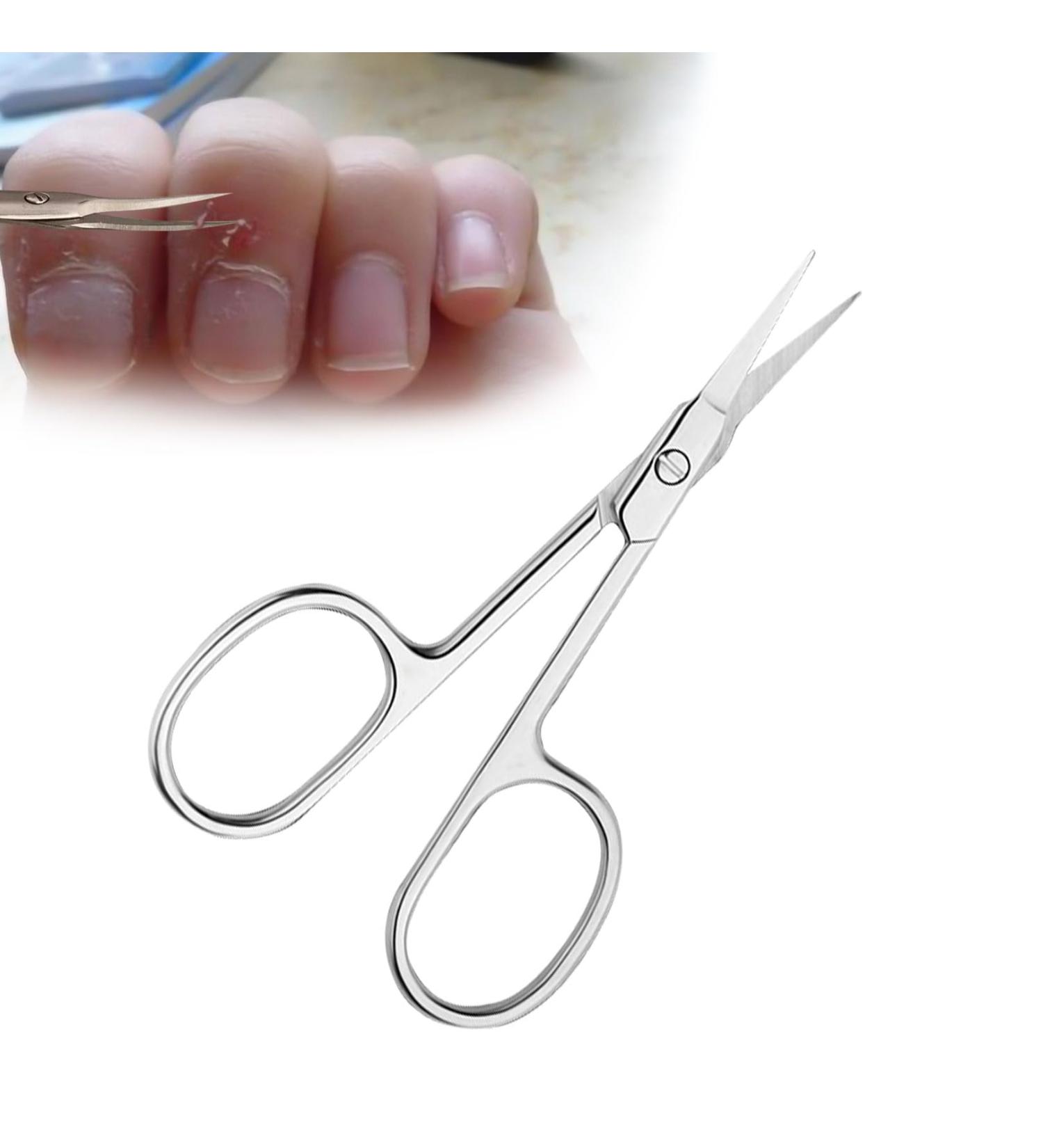 Nail Scissors Beauty Scissors for Eyebrow Moustache Nose Hair Sharp Nail Scissor for Toenails Stainless Steel Curved Cuticle Scissor for Hair Trimming Beauty Grooming Thick Toenails Women Men - Buy Online on GoSupps.com