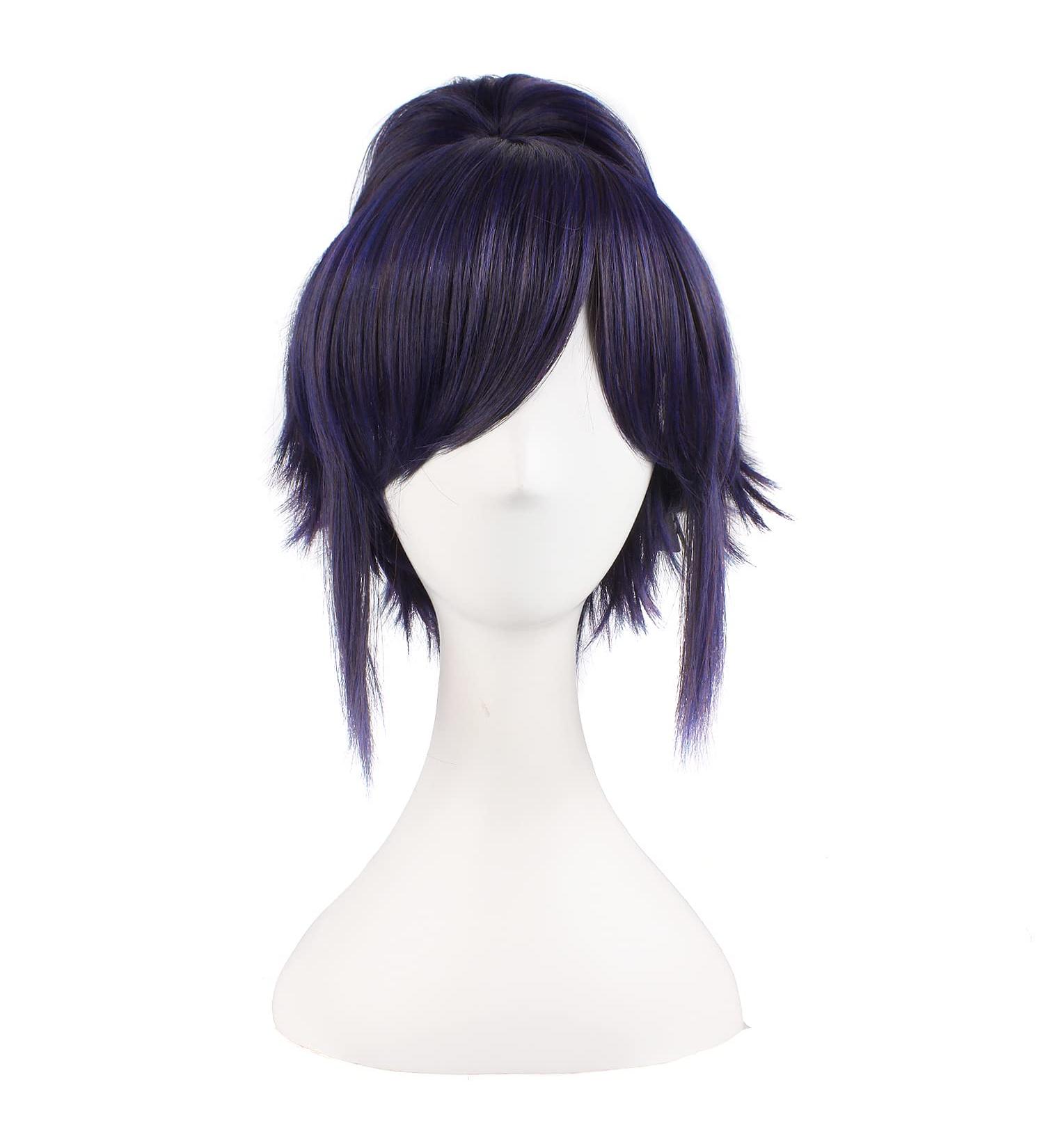 MapofBeauty 12/30cm Short Straight Women's Braid Wig - Stylish Blue/Black Red Hair for International Shipping - Buy Online on GoSupps.com