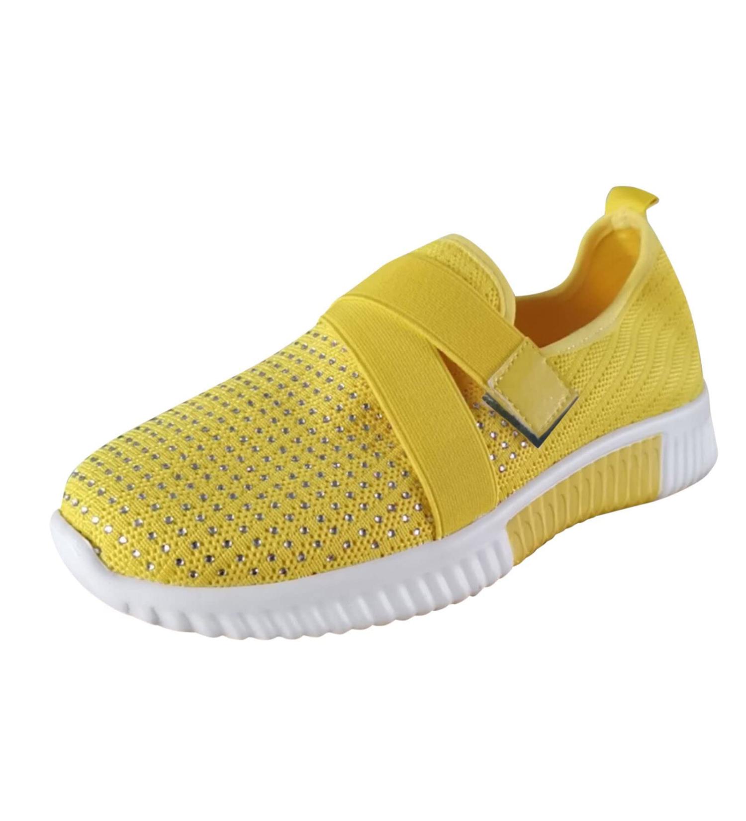 Women's Light Waterproof Sneakers - Stylish Orthopedic & Trekking Shoes in White Blue Black & Yellow | Summer Dress Sneakers - Buy Online on GoSupps.com