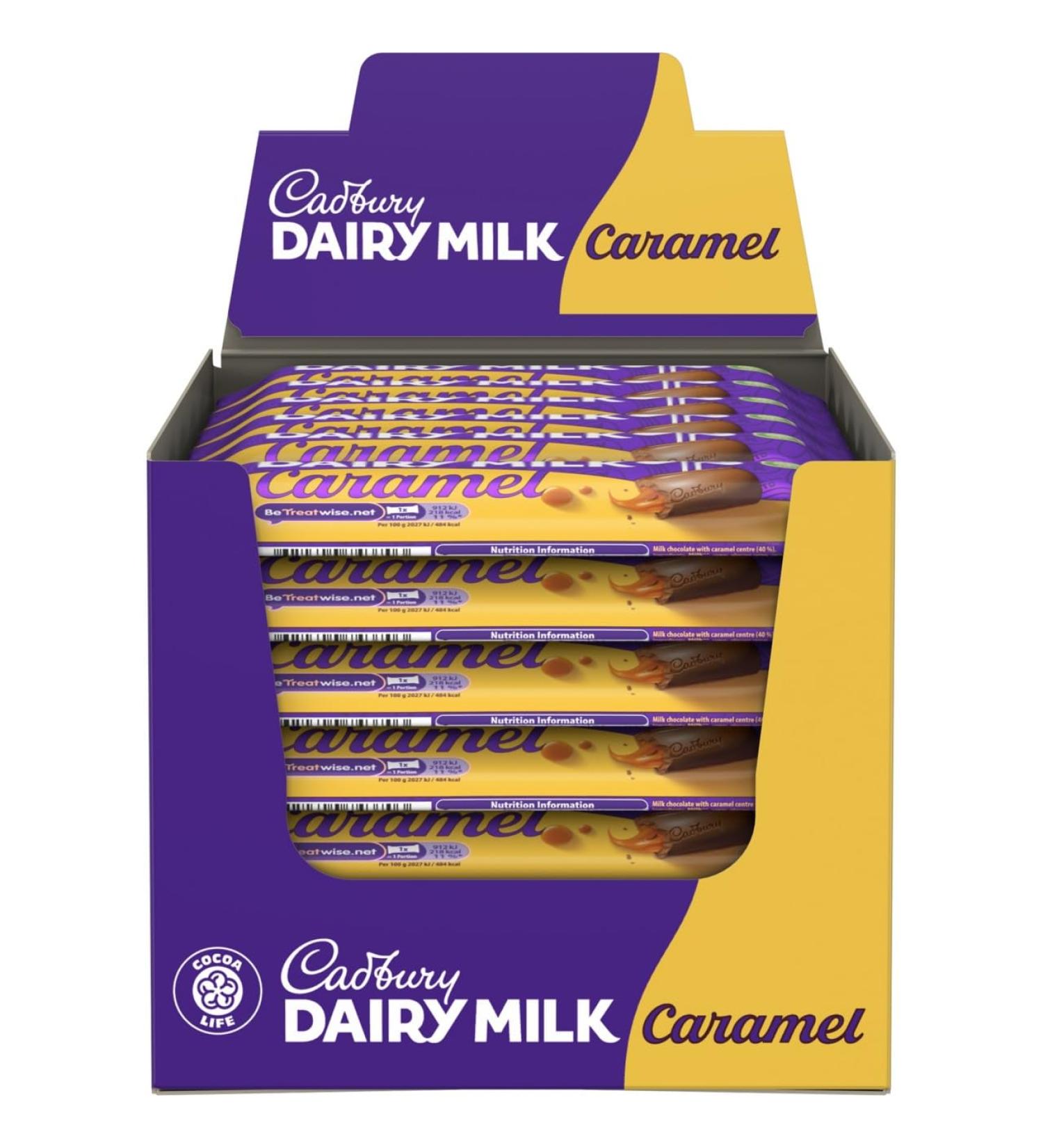 Cadbury Dairy Milk Single Bar - Caramel - 1.58 Oz.- Pack of 24 - Buy Online on GoSupps.com