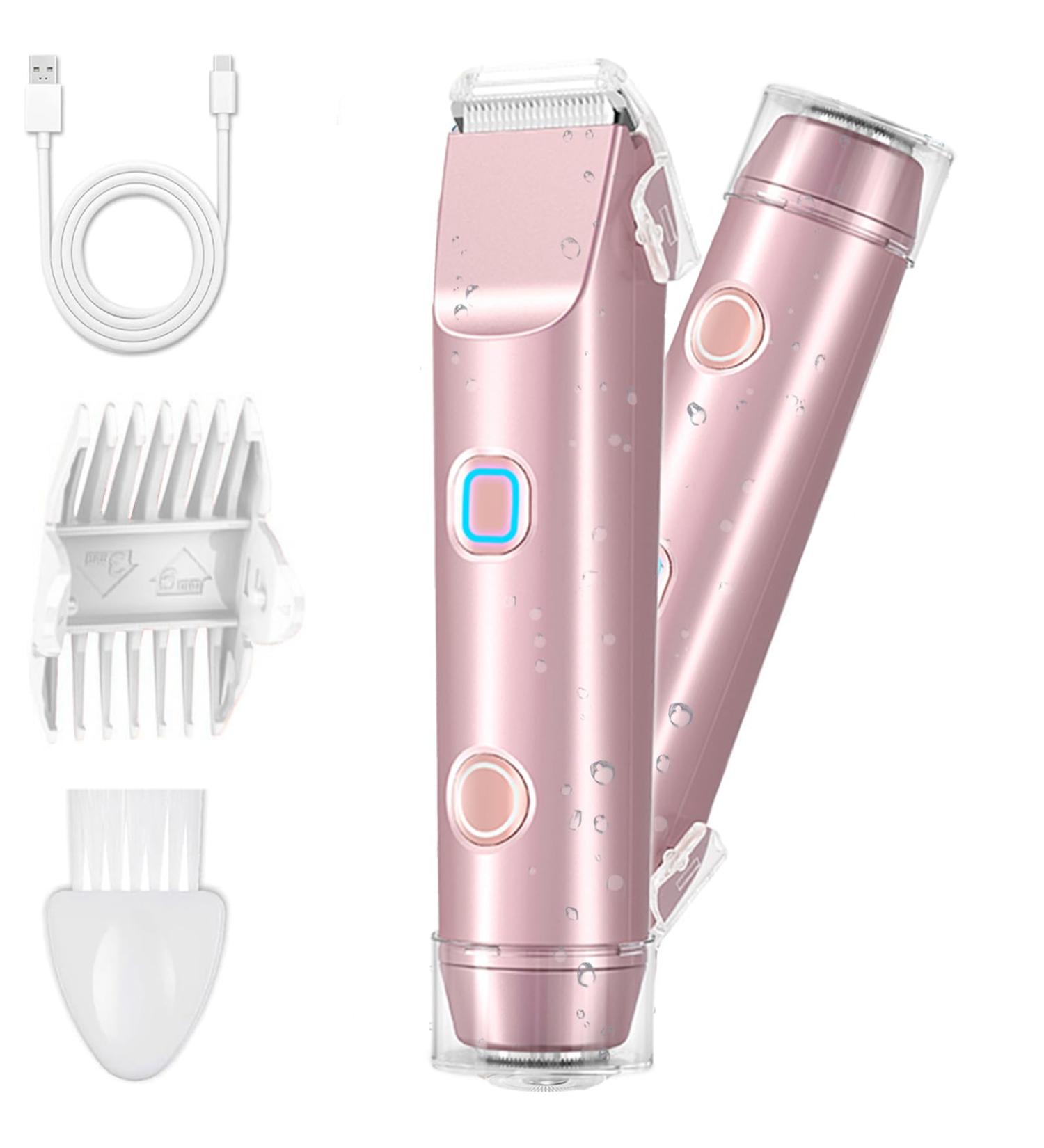 Womens Shaver Double Shaver Electric Womens Hair Clipper Body Trimmer Intimate Shaver Bikini Trimming IPX7 Waterproof WetDry Travel Epilator - Buy Online on GoSupps.com