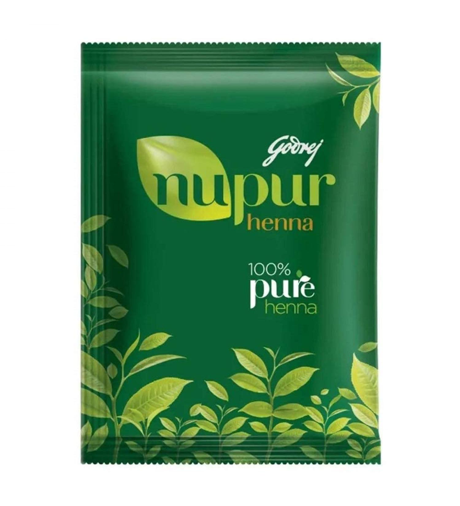 Godrej Nupur Henna 120g x 3 Packs - Natural Hair Color with 9 Herbs - Buy Online on GoSupps.com