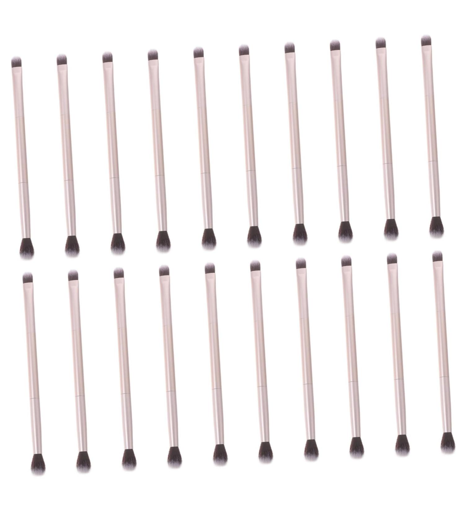 FOYTOKI 20pcs Double Brush Makeup Brush Powder Applicator Cosmetic Eye Brush Cosmetics Brush Golden - Buy Online on GoSupps.com