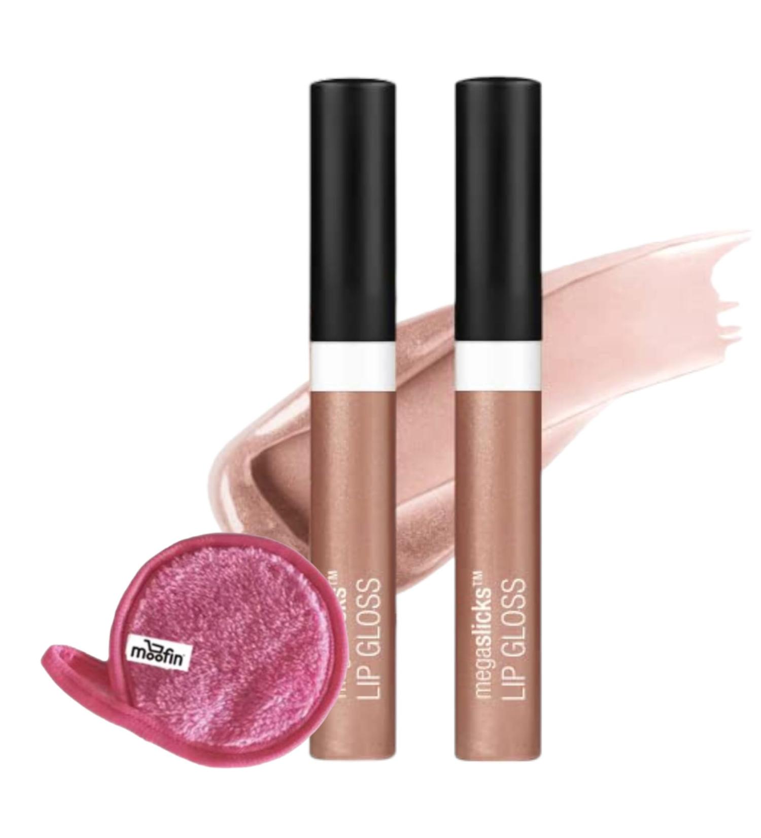 Buy Wet N Wild Megaslicks Lip Gloss Rose Gold - Long Lasting High Gloss & Moofin Makeup Cloth Bundle | International Shipping - Buy Online on GoSupps.com