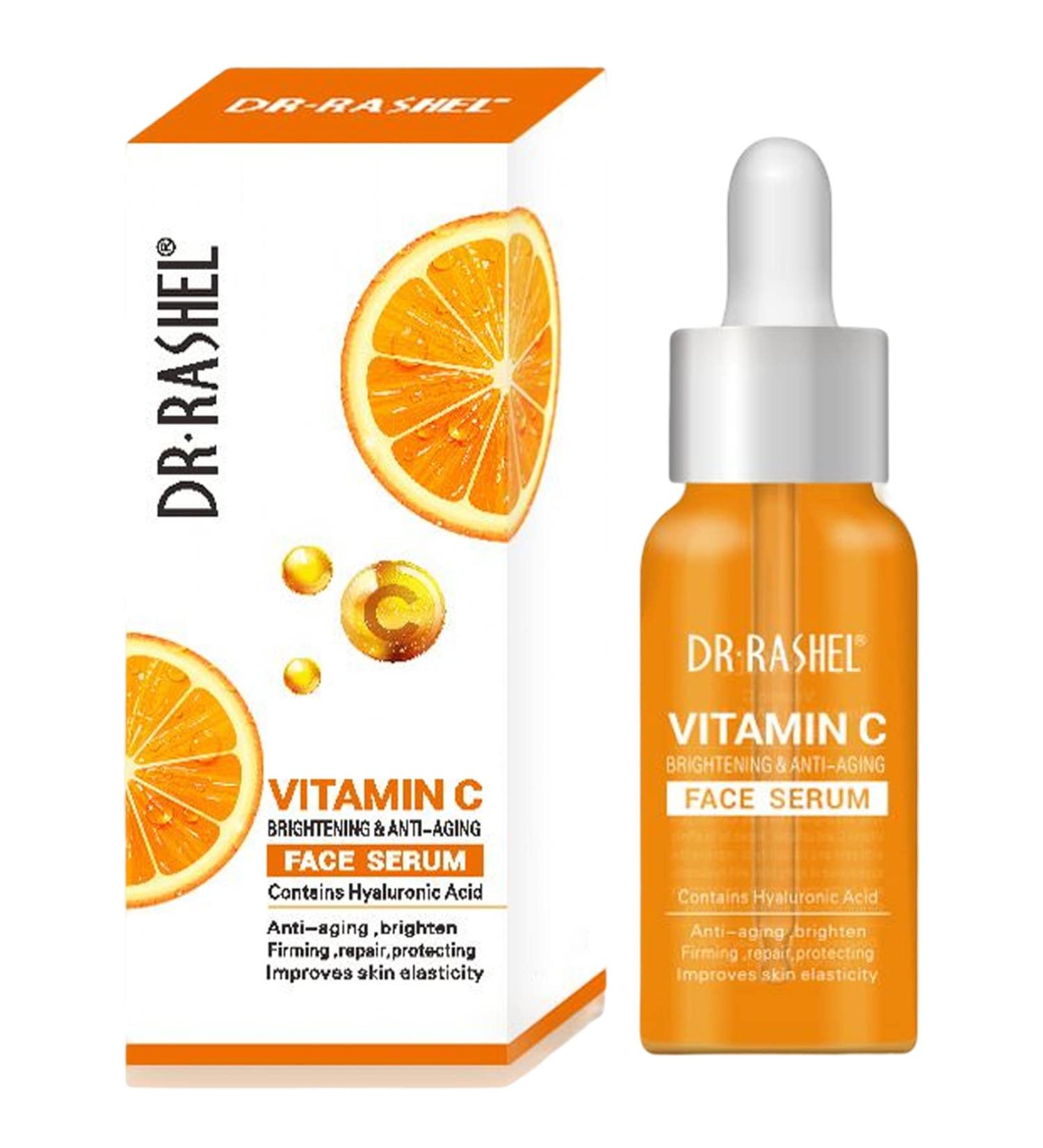 DR RASHEL Vitamin C Face Serum Brightening & Anti-aging Facial Serum Vitamin C Serum for Face with Hyaluronic Acid Organic Vitamin C Serum for Face Dark Spots Even Skin Tone Lines & Wrinkles (1) - Buy Online on GoSupps.com