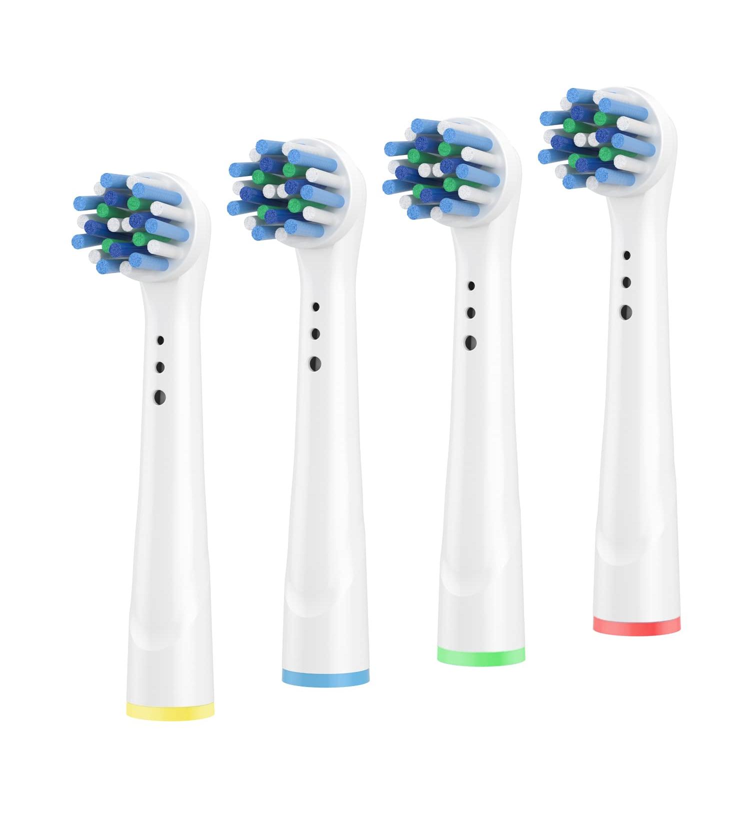 4 Pack Replacement Toothbrush Heads Compatible with Oral B Braun - Fits Oral b Pro 1000/500/3000/7000/8000/9600 Electric Toothbrushes - Buy Online on GoSupps.com