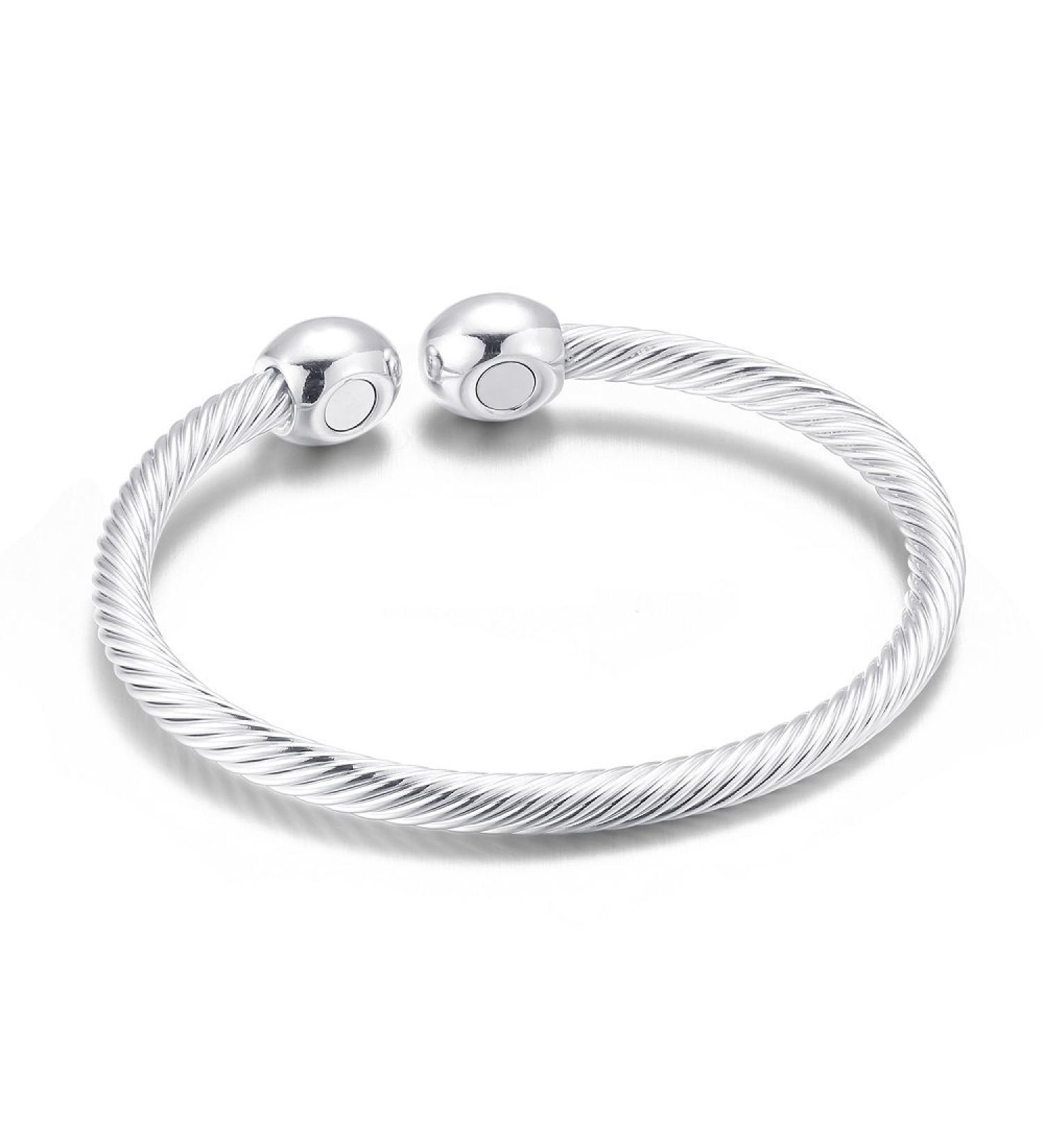 Elegant Magnetic Copper Therapy Bracelet for Arthritis Pain Relief - Women Men | Sterling Silver Plated - Buy Online on GoSupps.com