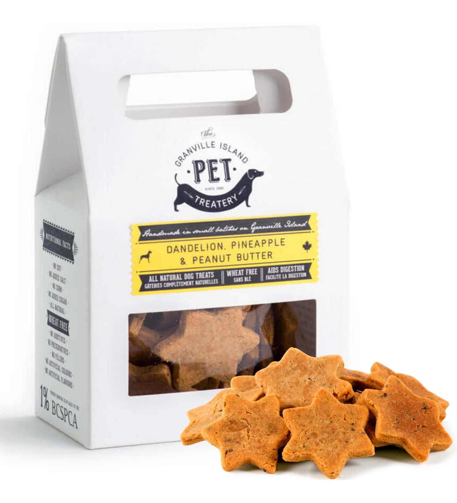 The Granville Island Pet Treatery|Gift Box Dandelion Pineapple & Peanut Butter Biscuits for Dogs All Natural & Chemical- Free Great As A Hostess Gift Or Thank You Made in Canada|88864 Pineapple & Peanut Butter 135 g (Pack of 1) - Buy Online on GoSupps.com