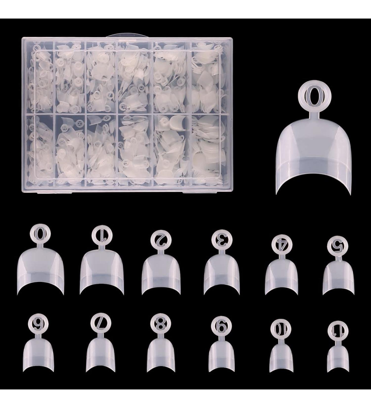 Bodya 600pcs French Nail Tips | Stiletto Acrylic Fake Nails - 12 Sizes for DIY Nail Art | Short Natural Look - Buy Online on GoSupps.com