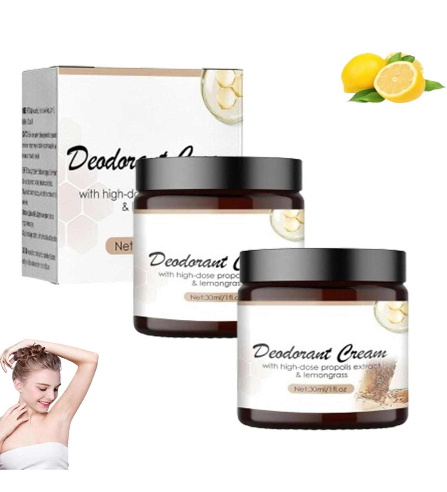 Propolis Lemongrass Deodorant Cream Propolis Deodorant Cream Lemongrass Natural Deodorant Cream Reduce Sweat and Eliminate Smell 30ml Underarm Care Odor Removing Cream (2PCS) - Buy Online on GoSupps.com