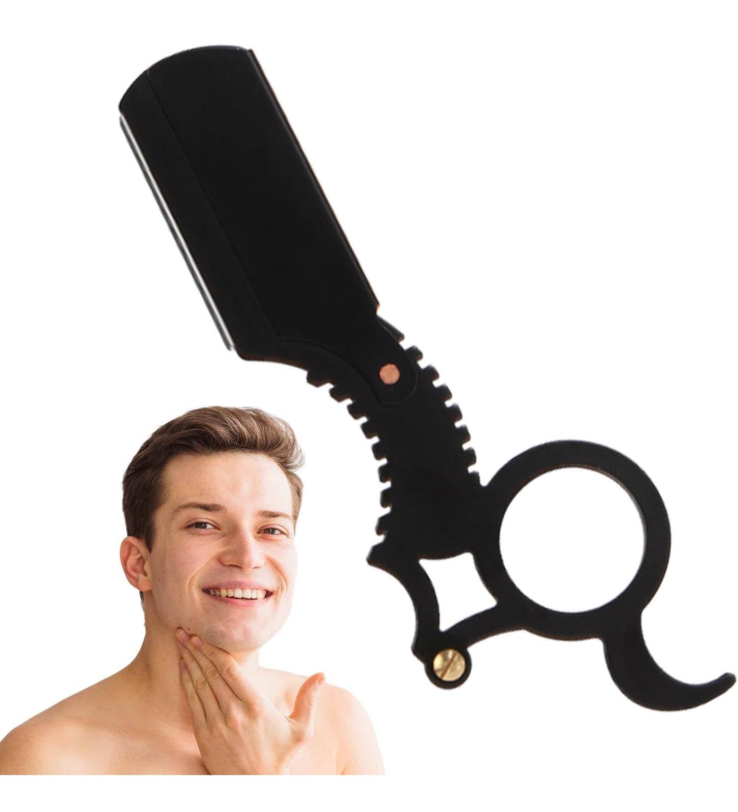 Moxeupon Cutting Razor | Professional Mustache & Beard Shaving Tool for Camping Travel & Salon - Black - Buy Online on GoSupps.com