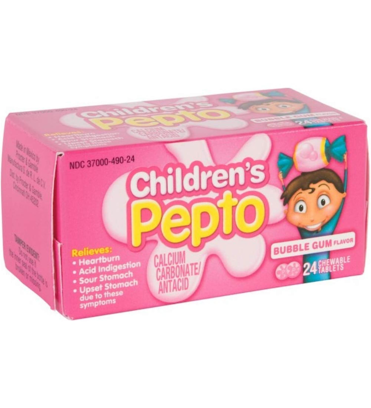 PEPTO Child Bubble Gum Chewable Tablets 24 - Delicious Bubble Gum Flavor for Kids - Buy Online on GoSupps.com
