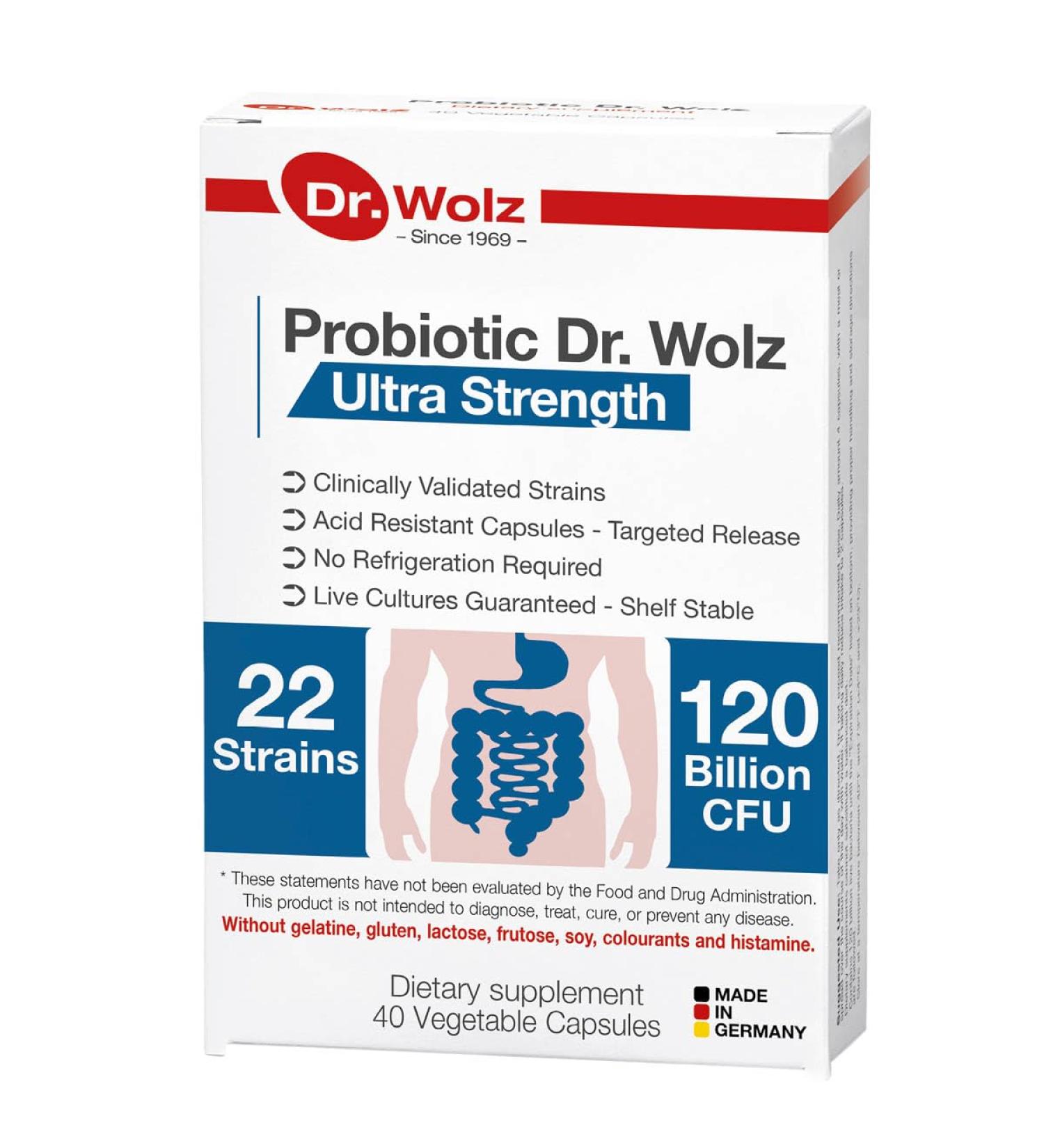 Dr. Wolz Probiotic Ultra Strength Dietary Supplement 2pack 80 Capsules