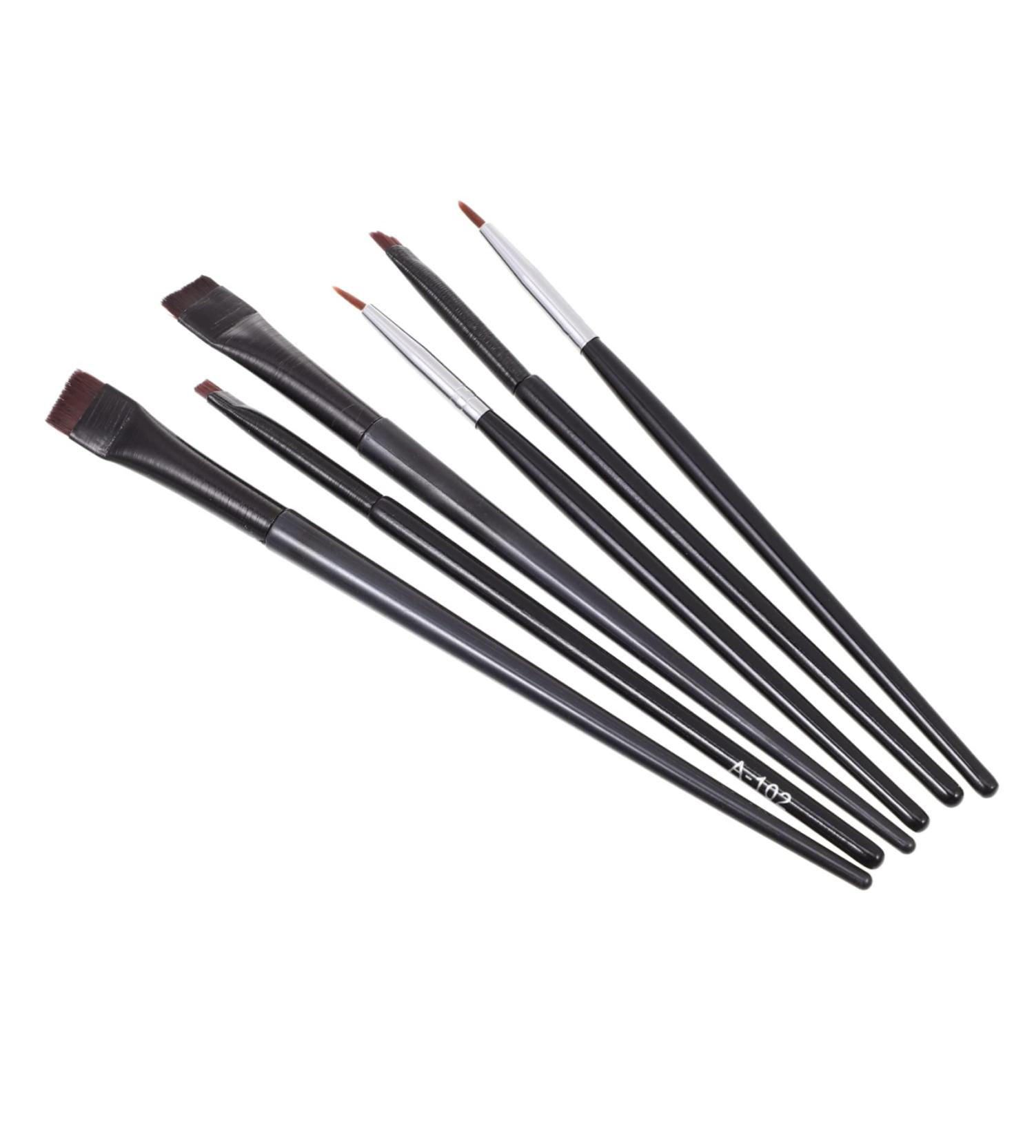 Baluue 6pcs Eyeliner Makeup Brush Dual-use Brush Oblique Eyeliner Brush Eye Brush Rayon Wooden Handle Black - Buy Online on GoSupps.com