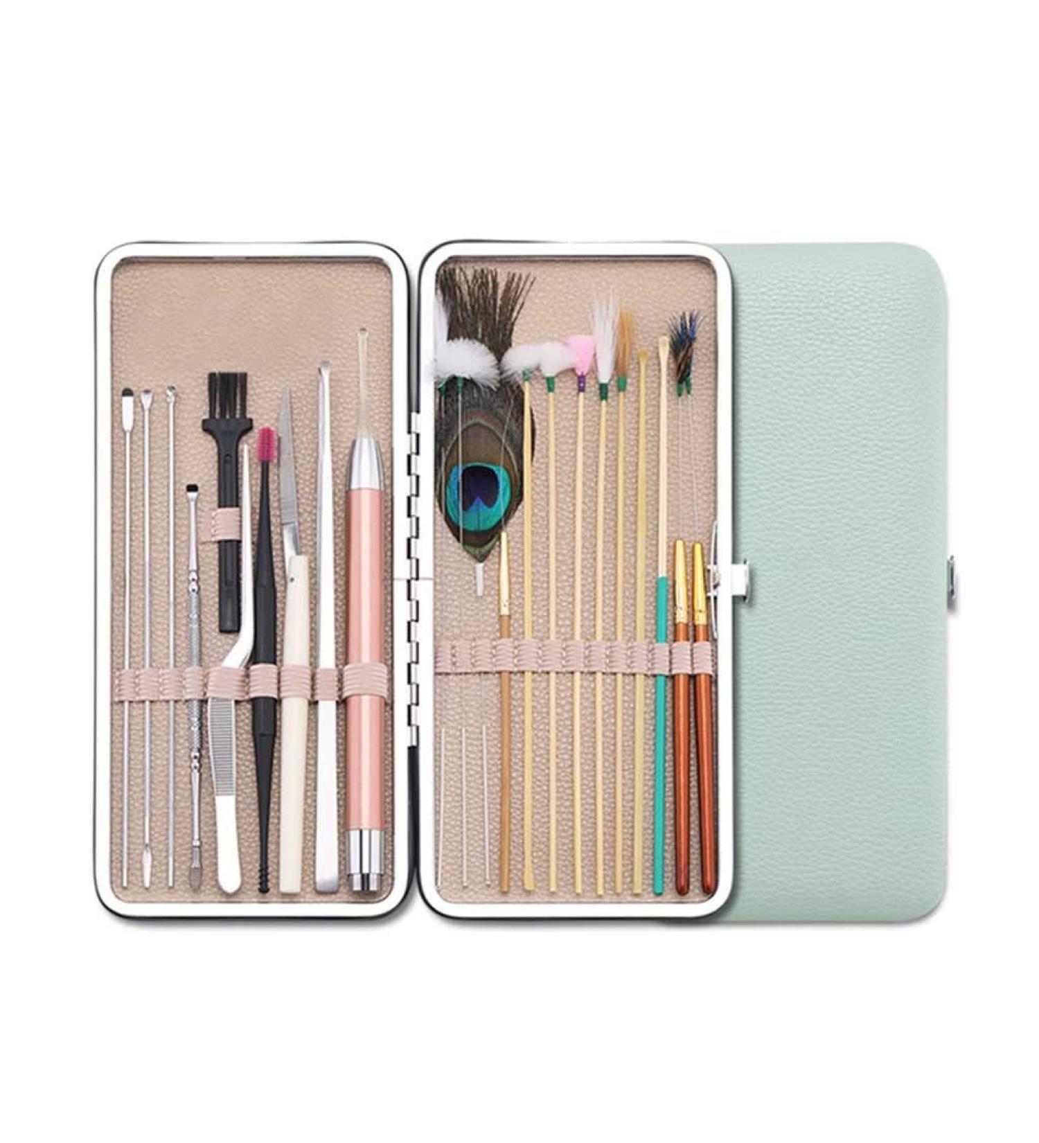 23PCS Ear Wax Removal Tool Kit with LED Light - Gray Ear Pick Set for Adult Ear Care - Buy Online on GoSupps.com