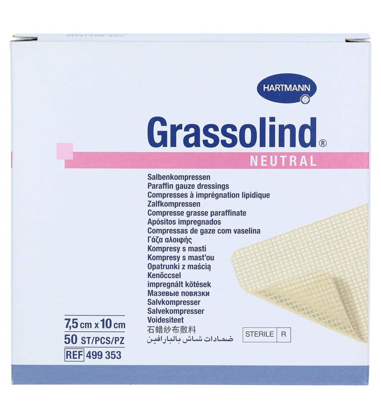 Hartmann Grassolind Salfkompresse 7.5 X 10 Sterile 50 pieces