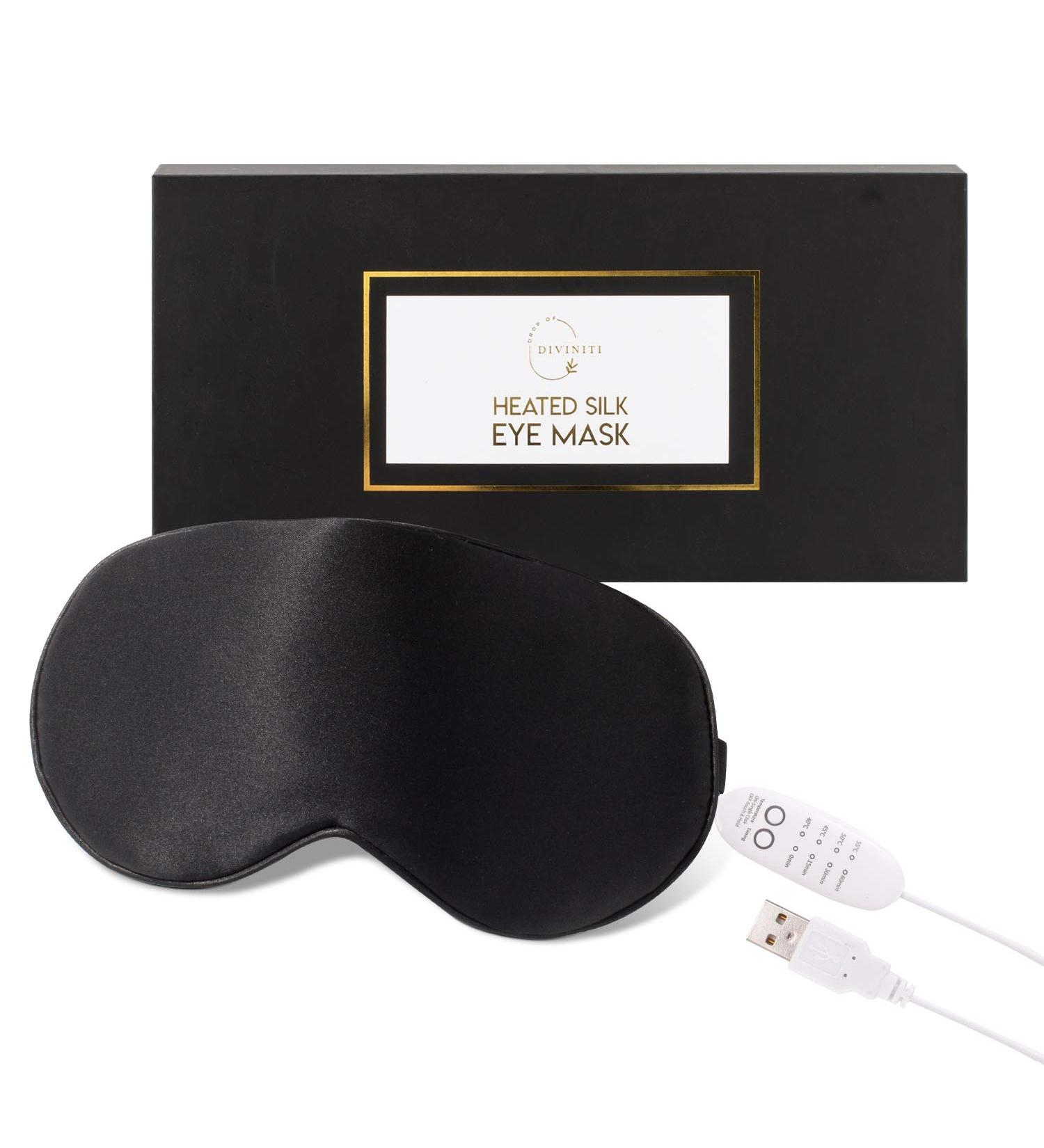 Heated Eye Mask for Dry Eyes - Relief for Stye, Blepharitis, and Pink Eye - Dry Eye Therapy Mask by DiviniTi Black - Buy Online on GoSupps.com