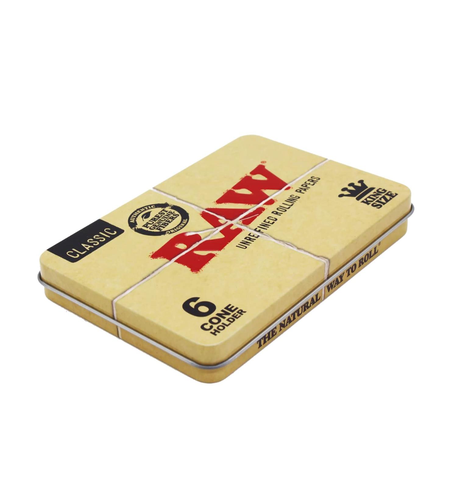 RAW Pre-Rolled Cone Storage Tin + 6 Pre Rolled Cones - Buy Online on GoSupps.com