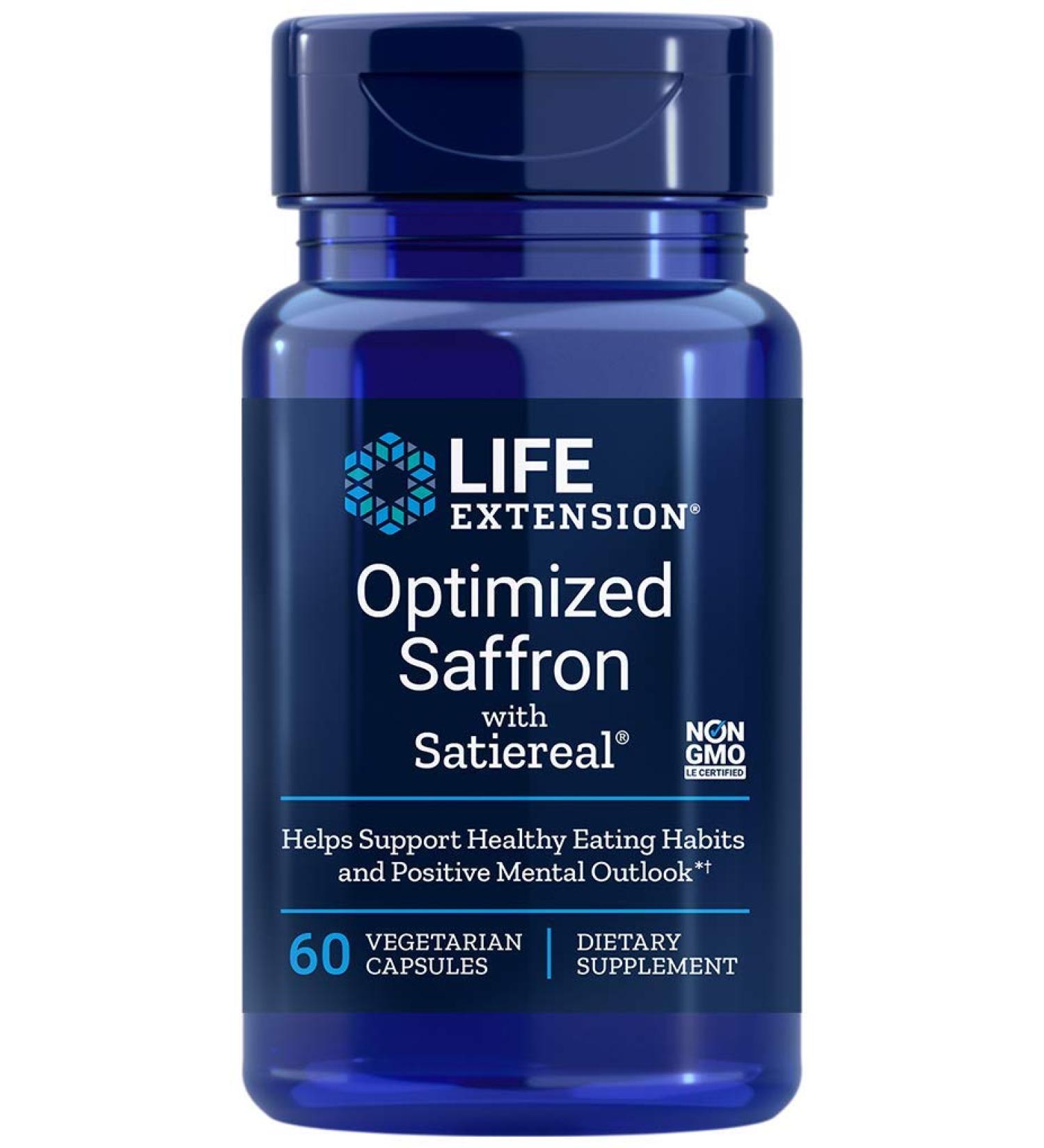 Life Extension Optimized Saffron with Satiereal 60 Vegetarian Capsules