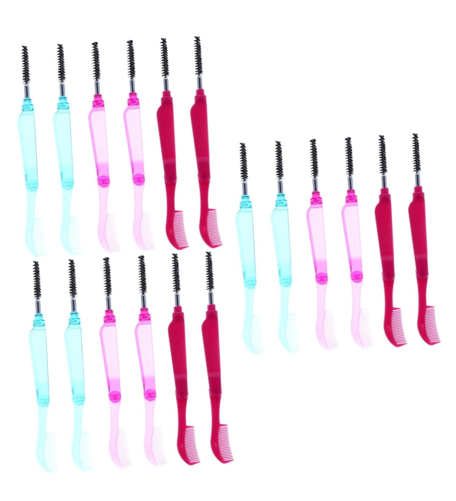 NOLITOY 18 Pcs Collapsible Eyelash Comb Set | Foldable Eye Makeup Tools for Mascara Brow Lamination & Eyelash Care | Perfect for Travel & Home Use - Buy Online on GoSupps.com