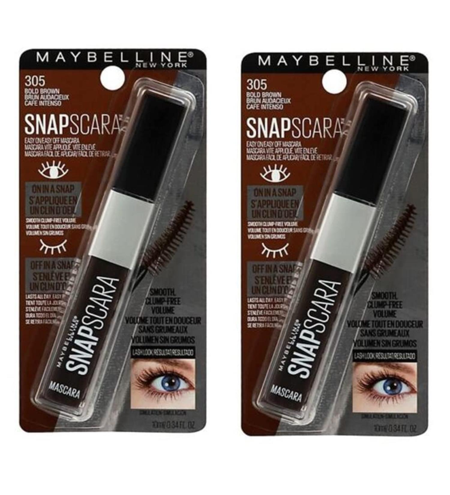 Maybelline New York Snapscara Washable Mascara Bold Brown 305 - Pack of 2 - Buy Online on GoSupps.com