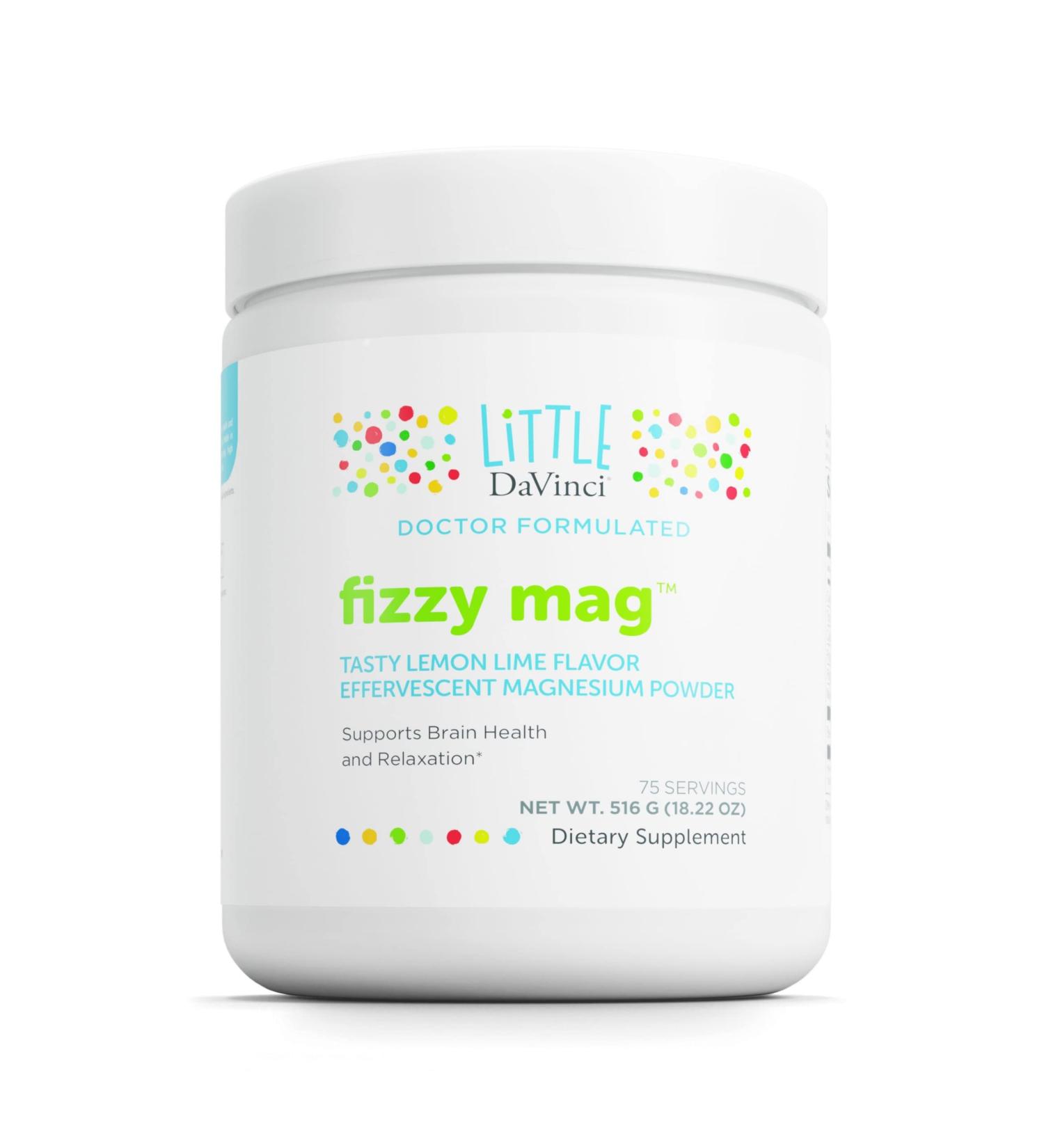 Little DaVinci Fizzy Mag - Kids Magnesium Supplement for Brain Health & Behavior - Lemon Lime Flavor - 516g - Buy Online on GoSupps.com
