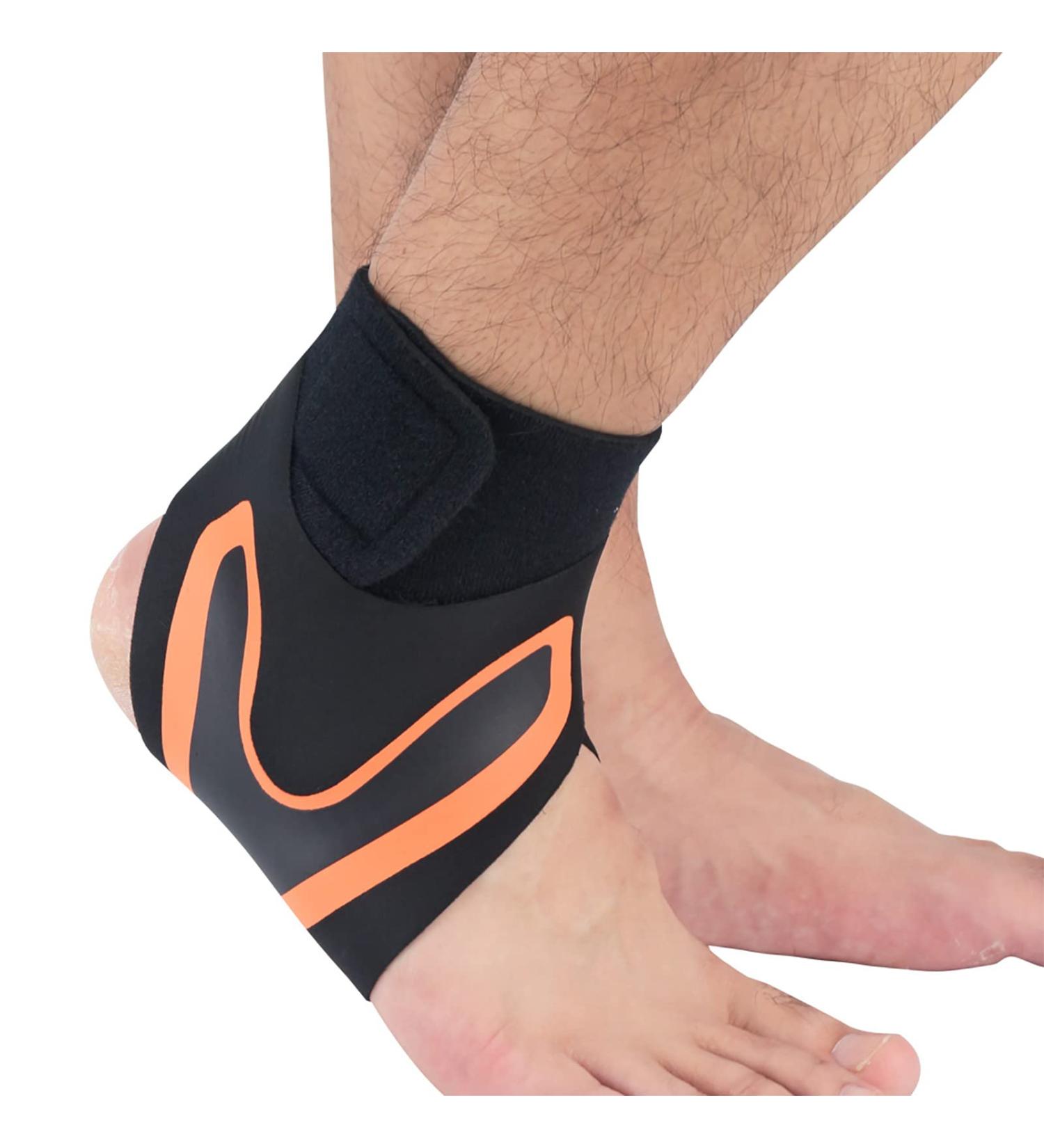 A Pair of Sports Ankle Support Sleeves Sponge Pressurized Antitwist Ankle Support for Football Mountaineering (L) L L