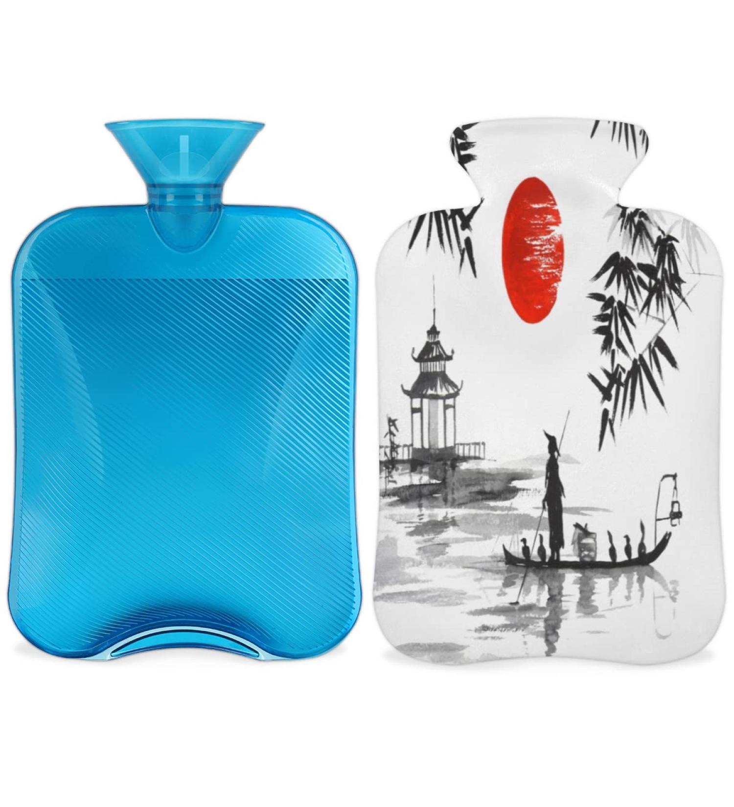 Japanese 2L Heat Bottle with Fluffy Cover Relieves Pain in Back Neck & Shoulders - Ideal for Cozy Nights - Buy Online on GoSupps.com