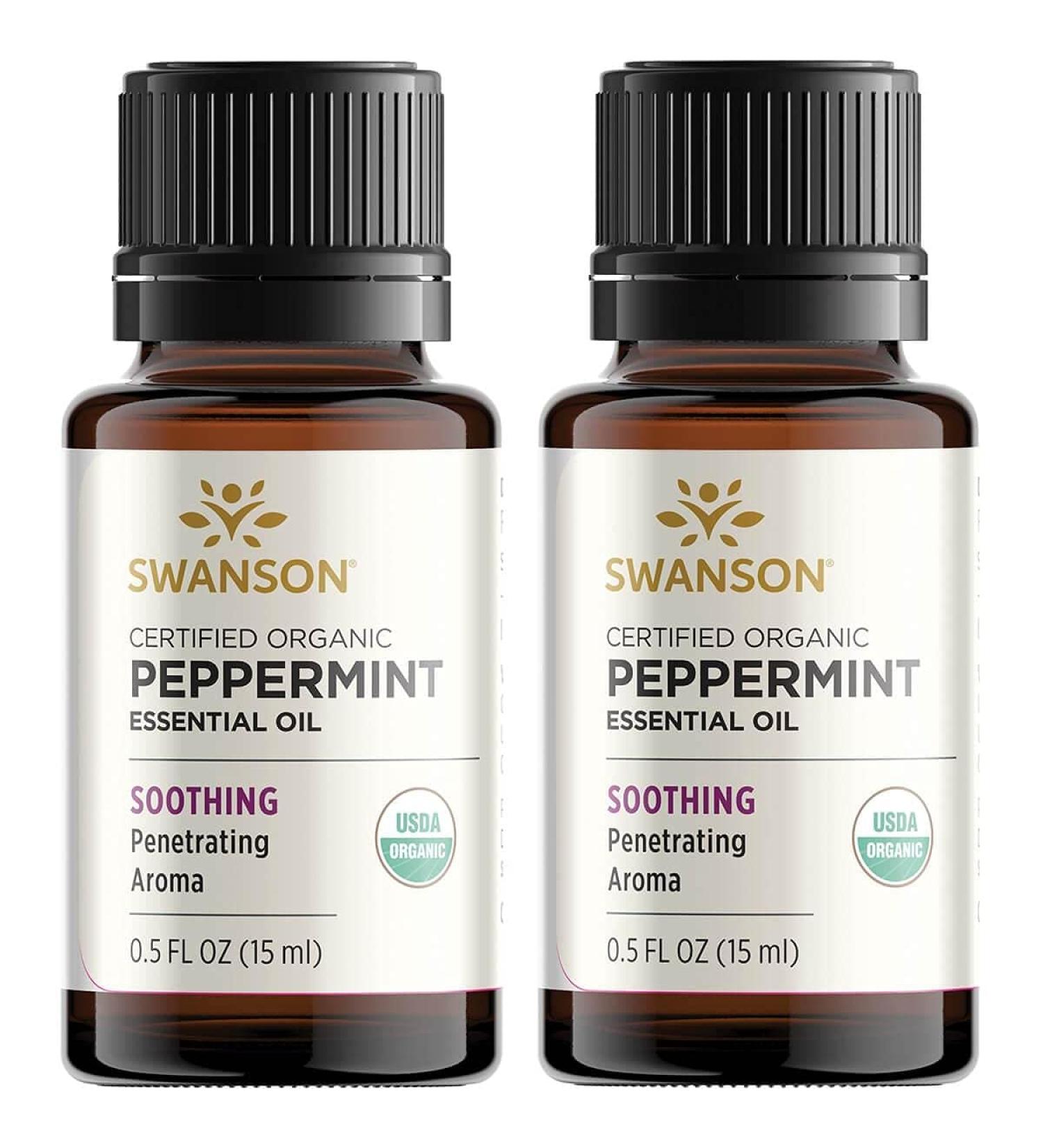 Buy Swanson Certified Organic Peppermint Essential Oil 0.5 fl oz (15 ml) - 2 Pack | International Shipping Available - Buy Online on GoSupps.com
