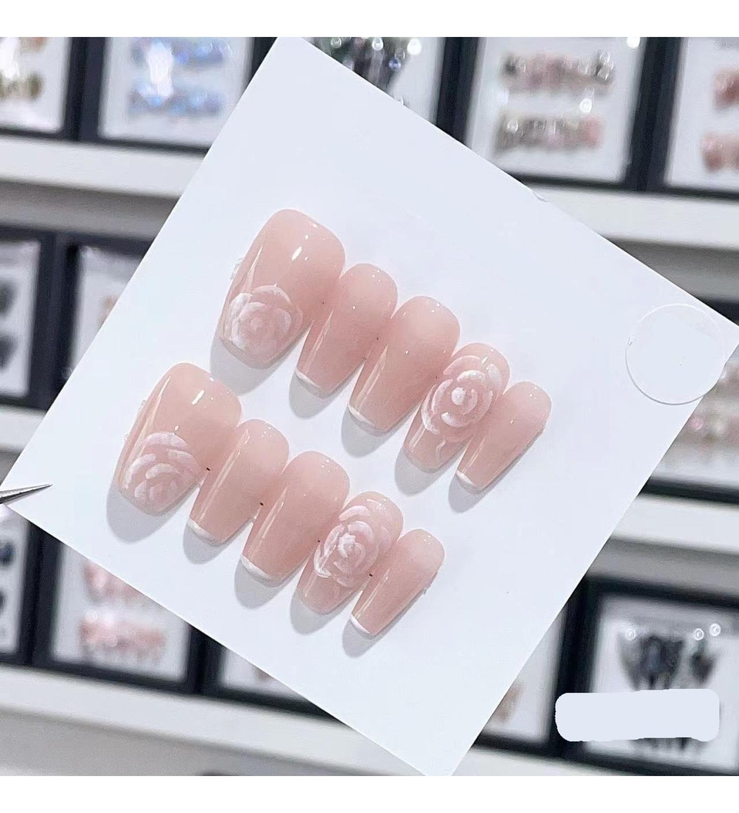 Handmade Long and Short Nail Patches for Artificial Nail Enhancement(Color:19558 Size:M) - Buy Online on GoSupps.com