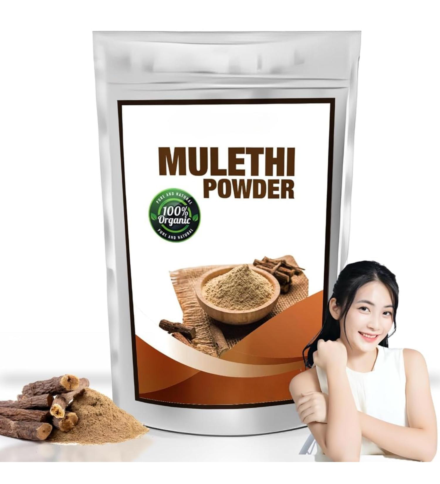 Generic Mulethi (Licorice) Powder For Face Skin Hair Care - 200 Grams 7.06 Ounce (Pack of 1) - Buy Online on GoSupps.com