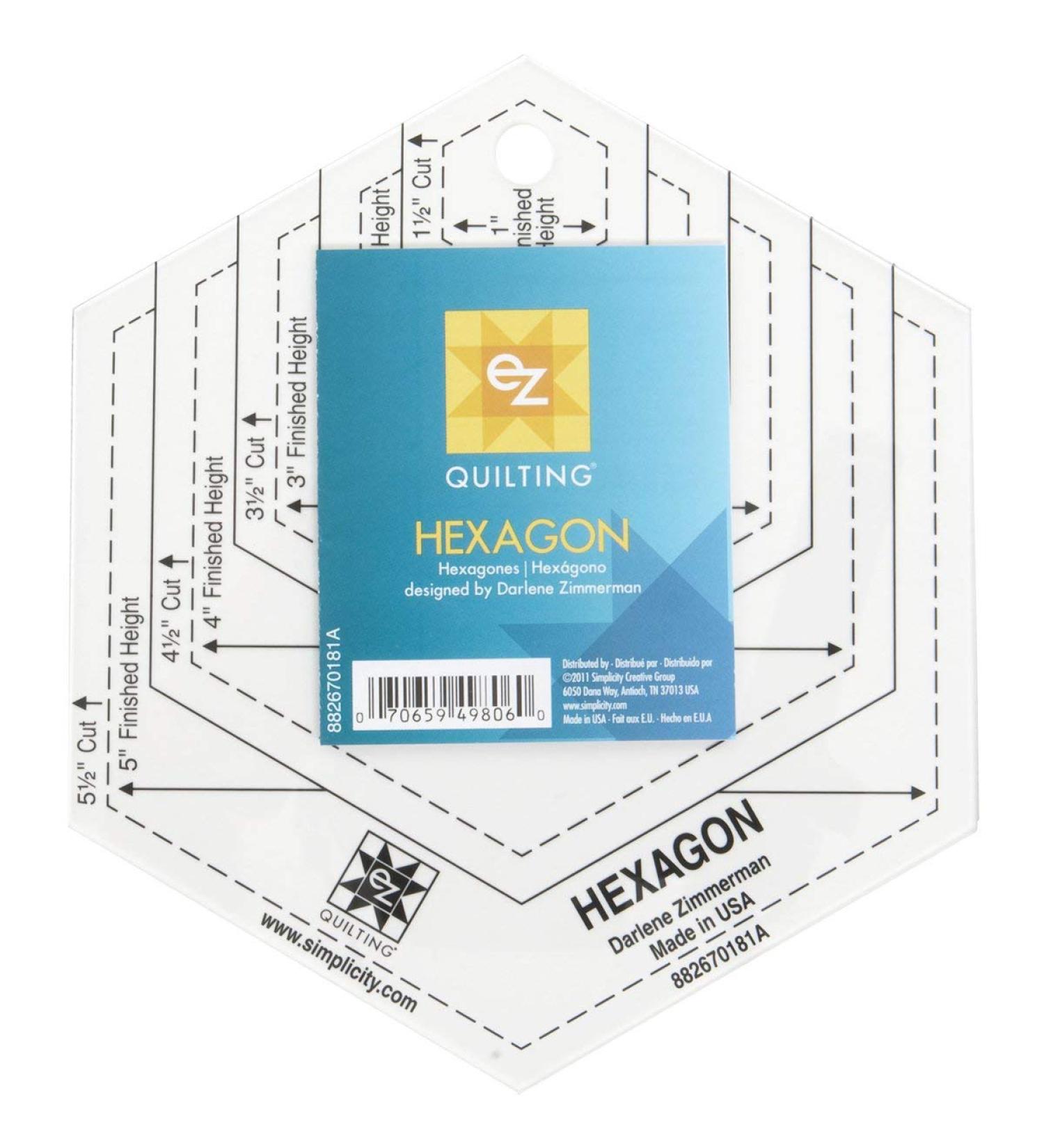Wrights EZ International 882670181A Hexagon Clear Rotary Cutting Shapes - Buy Online on GoSupps.com