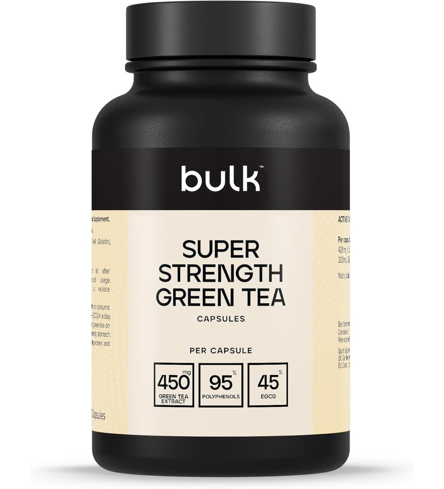 Bulk Super Strength Green Tea Capsules 450 mg Pack of 90 Packaging May Vary 90 count (Pack of 1) - Buy Online on GoSupps.com