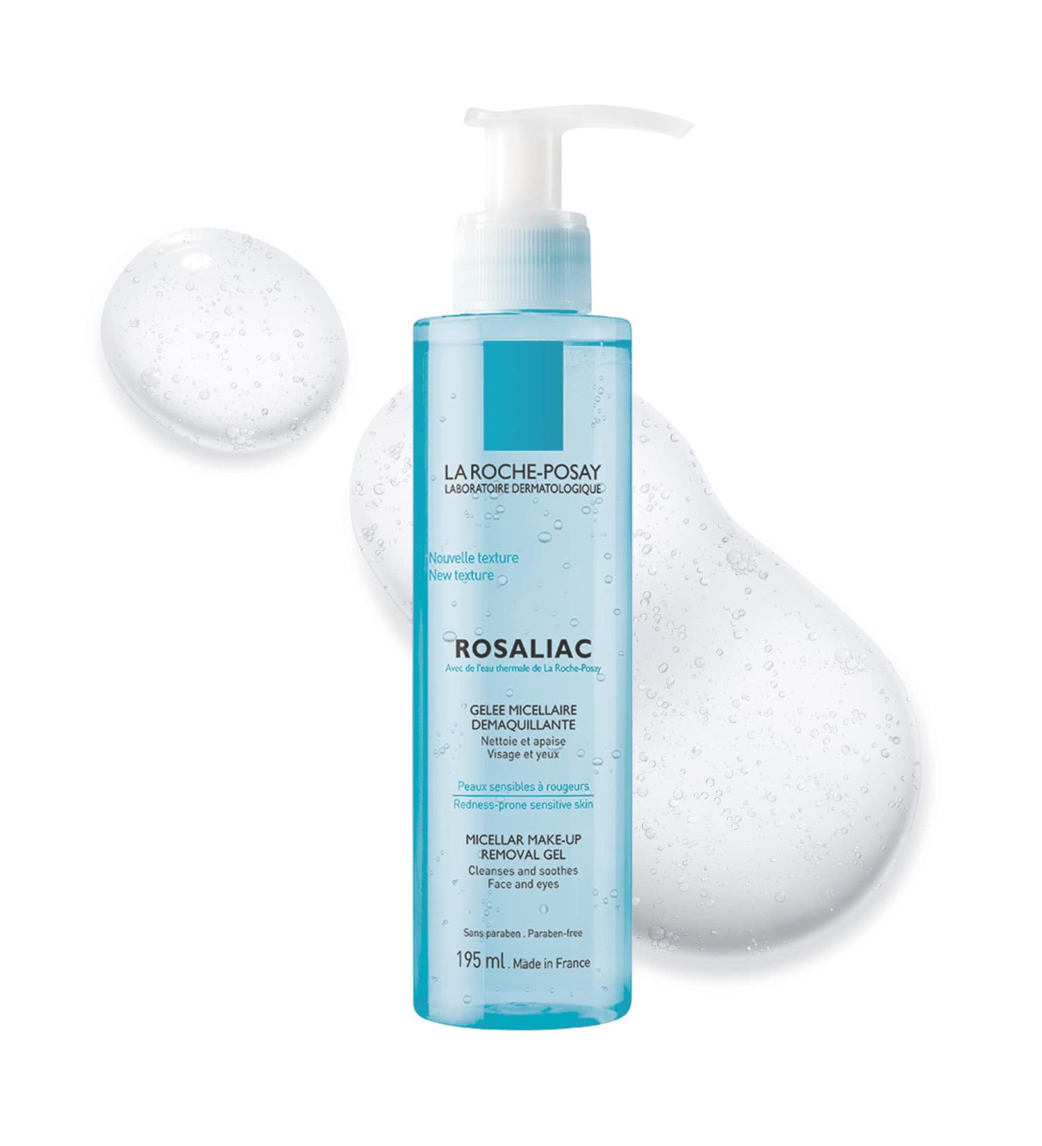 La Roche-Posay Micellar Face Cleanser Micellar Gel for Sensitive Skin Prone to Redness with Glycerin & Caffeine Cleanser and Makeup Remover Fragrance Free 195 mL - Buy Online on GoSupps.com