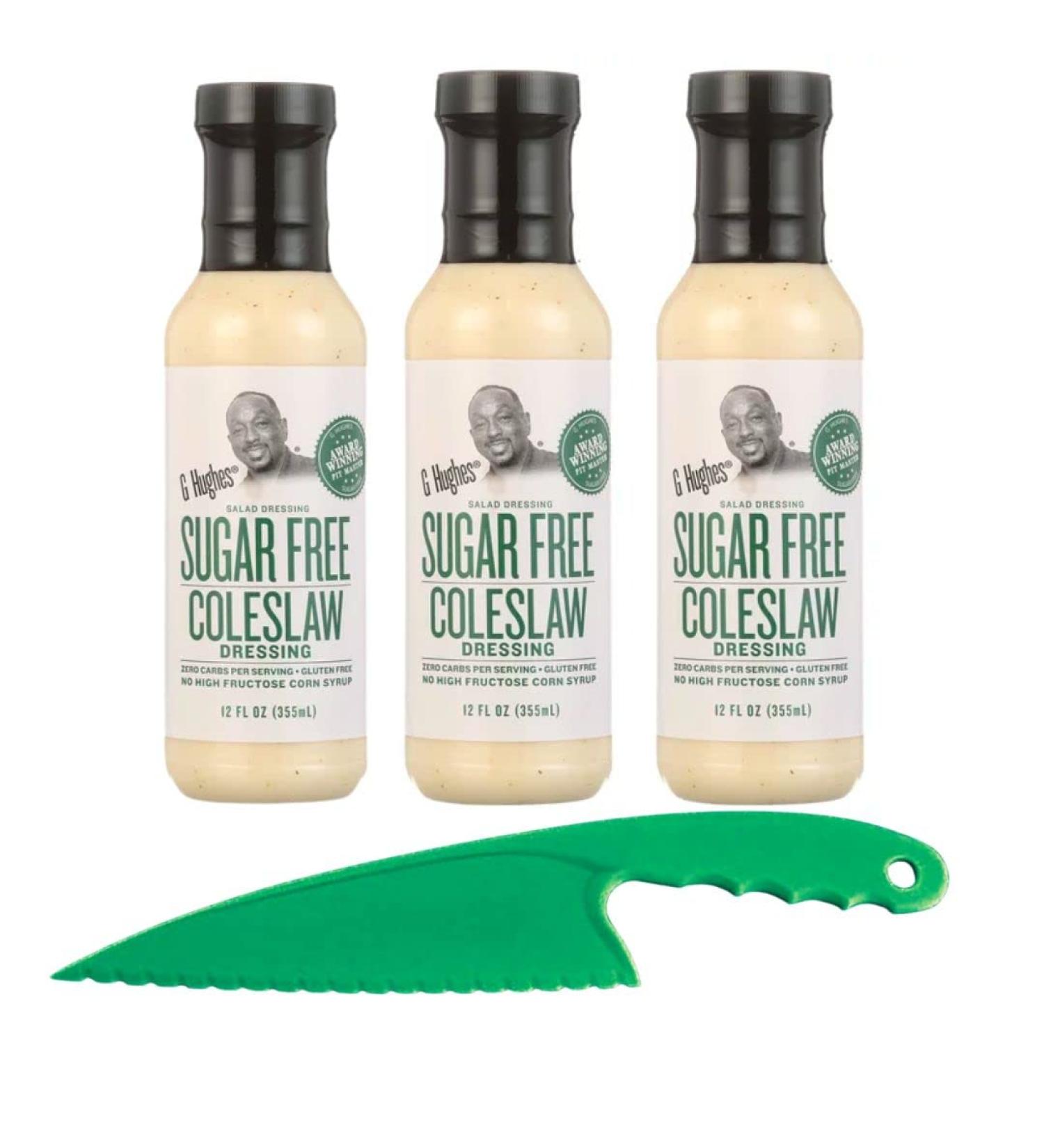 G Hughes Sugar Free Coleslaw Bundle - 3 Bottles of 12 fl oz + Lettuce Knife - Buy Online on GoSupps.com