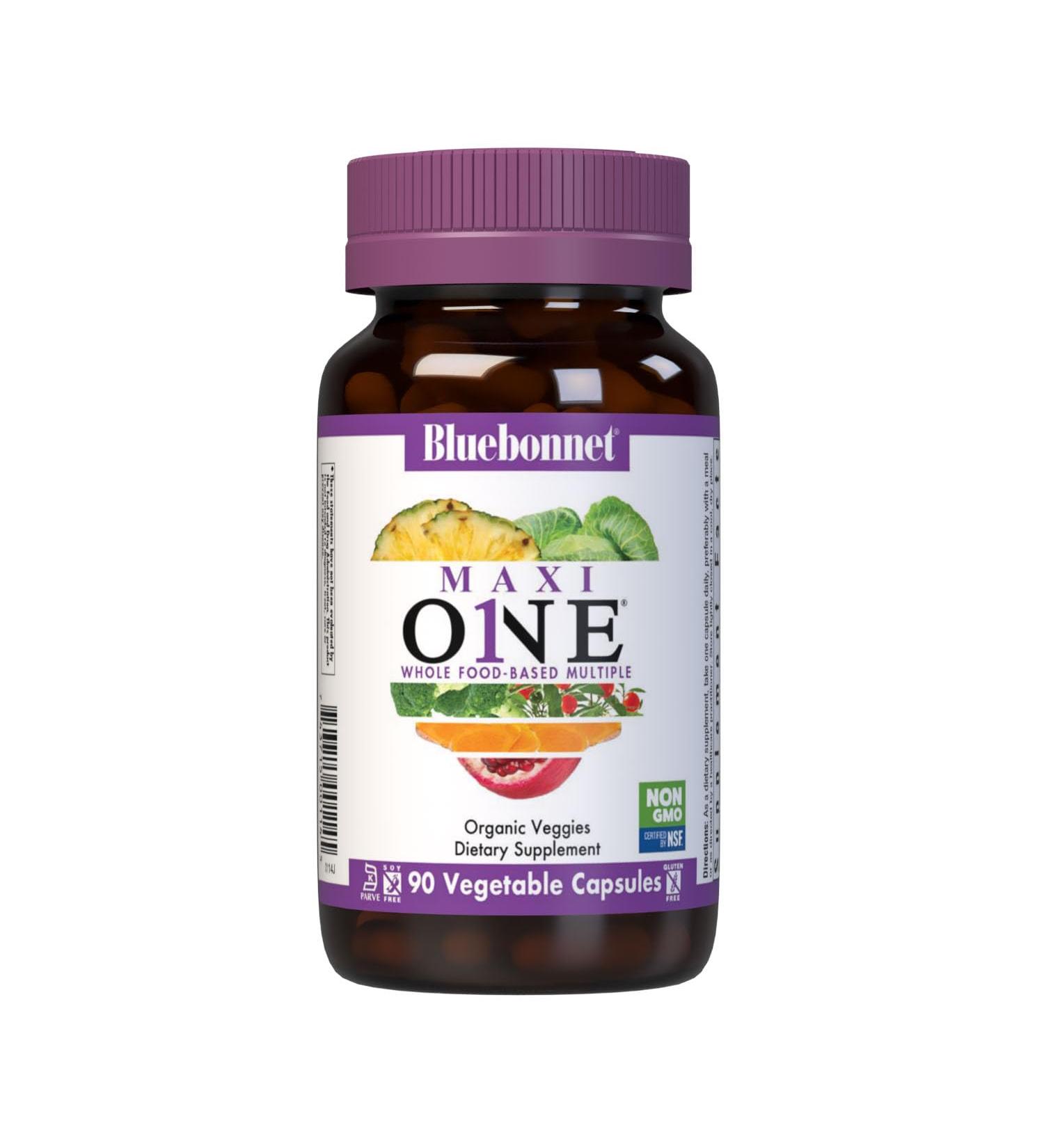 Bluebonnet Maxi One Whole Food Multivitamin with Iron - 90 Vegetarian Capsules - Buy Online on GoSupps.com