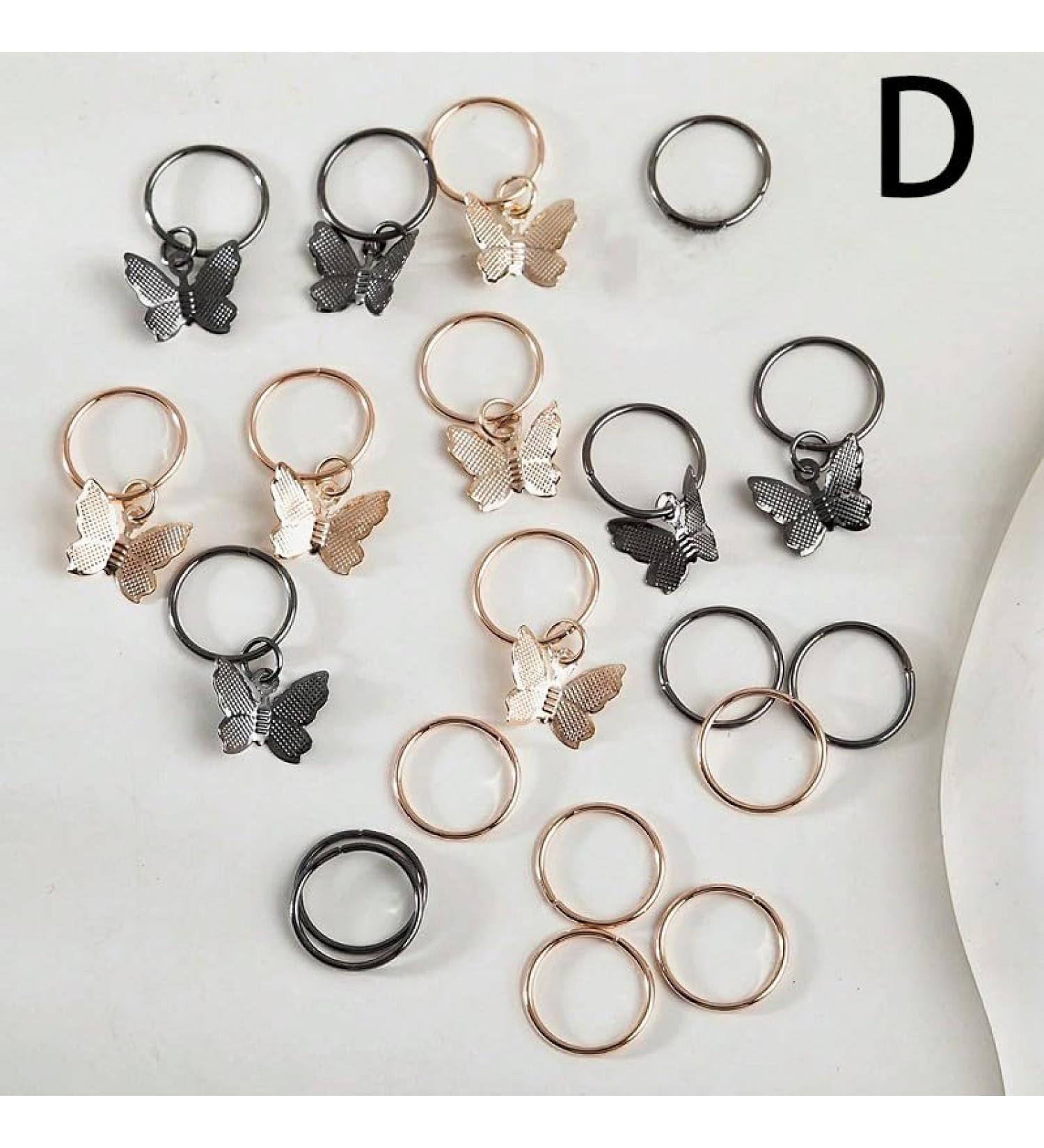 20PCS Hair Beads For Women Braids Jewelry For Hair Dreadlocks Accessories Metal Gold Silver Clips Cuffs Coils Shells Rings For Hair Braiding Beard Decoration one color D - Buy Online on GoSupps.com