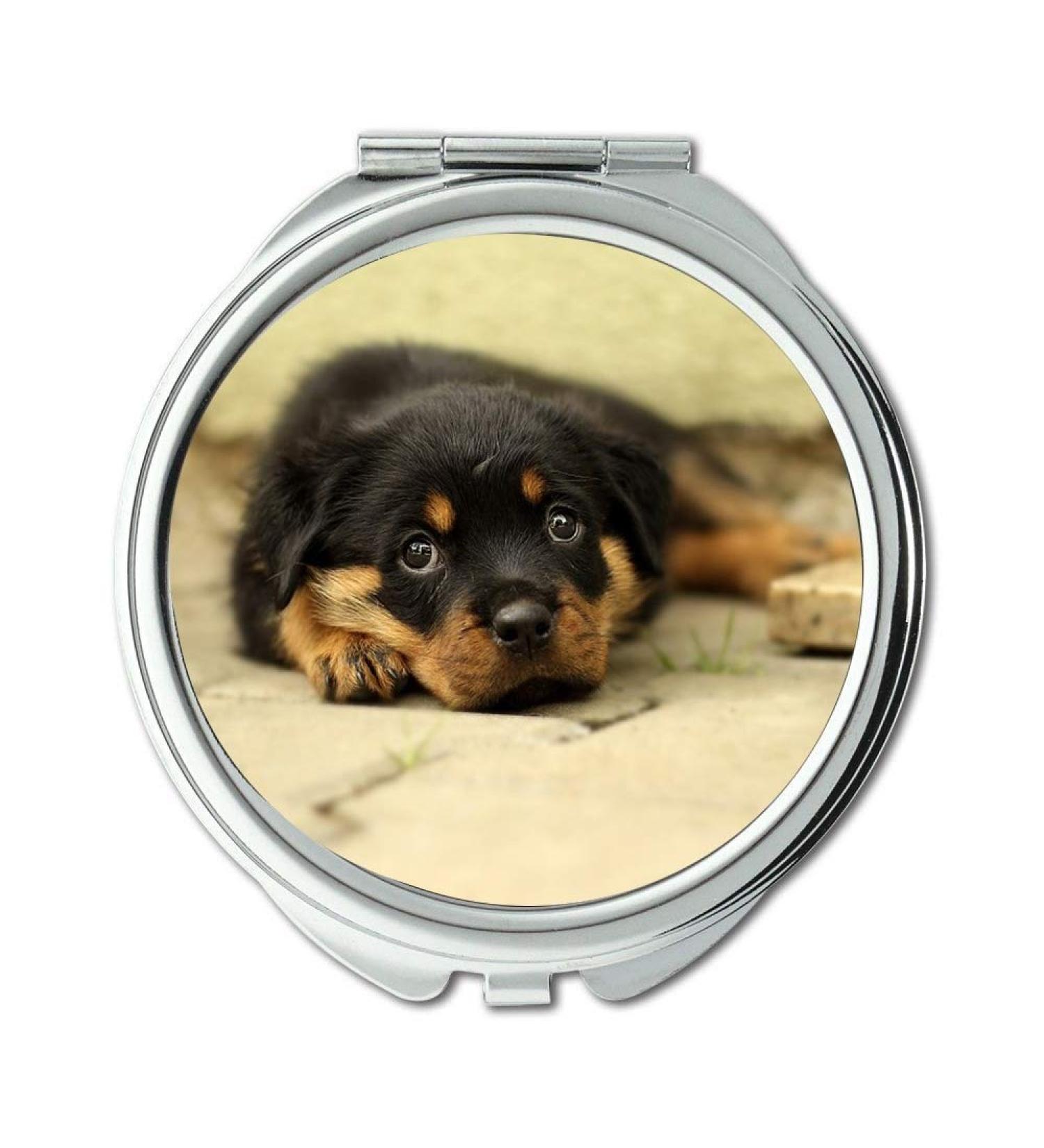Mirror Travel Mirror Rottweiler Puppy Dog Background Thoroughbred pocket mirror portable mirror - Buy Online on GoSupps.com