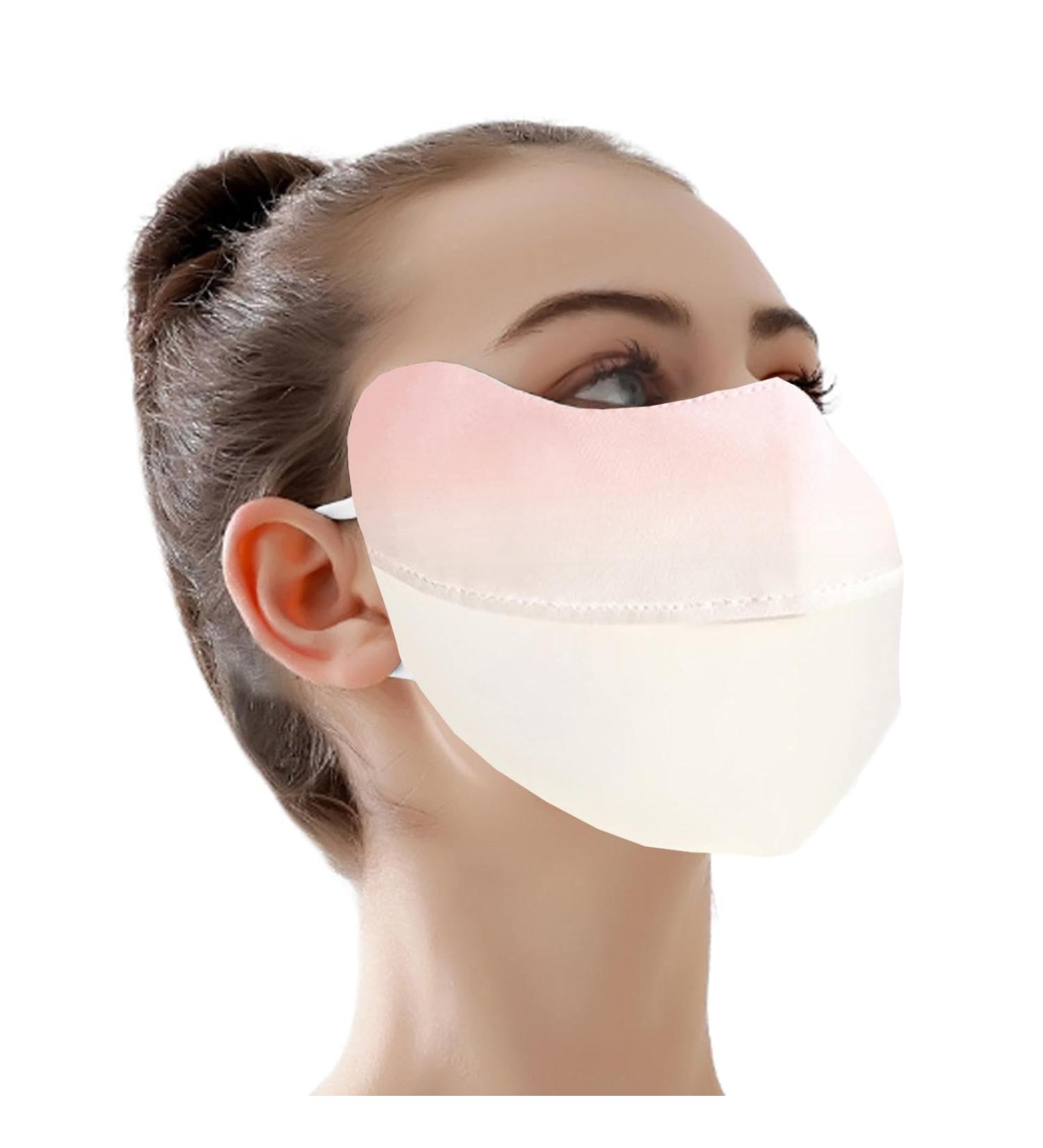 Sun Protection Masque - Breathable UV Protection Ice Silk Face Masque | Reusable Sun Shield Face Cover for Women Sunscreen Masque for Fishing Hiking Cycling Gradient bean paste - Buy Online on GoSupps.com