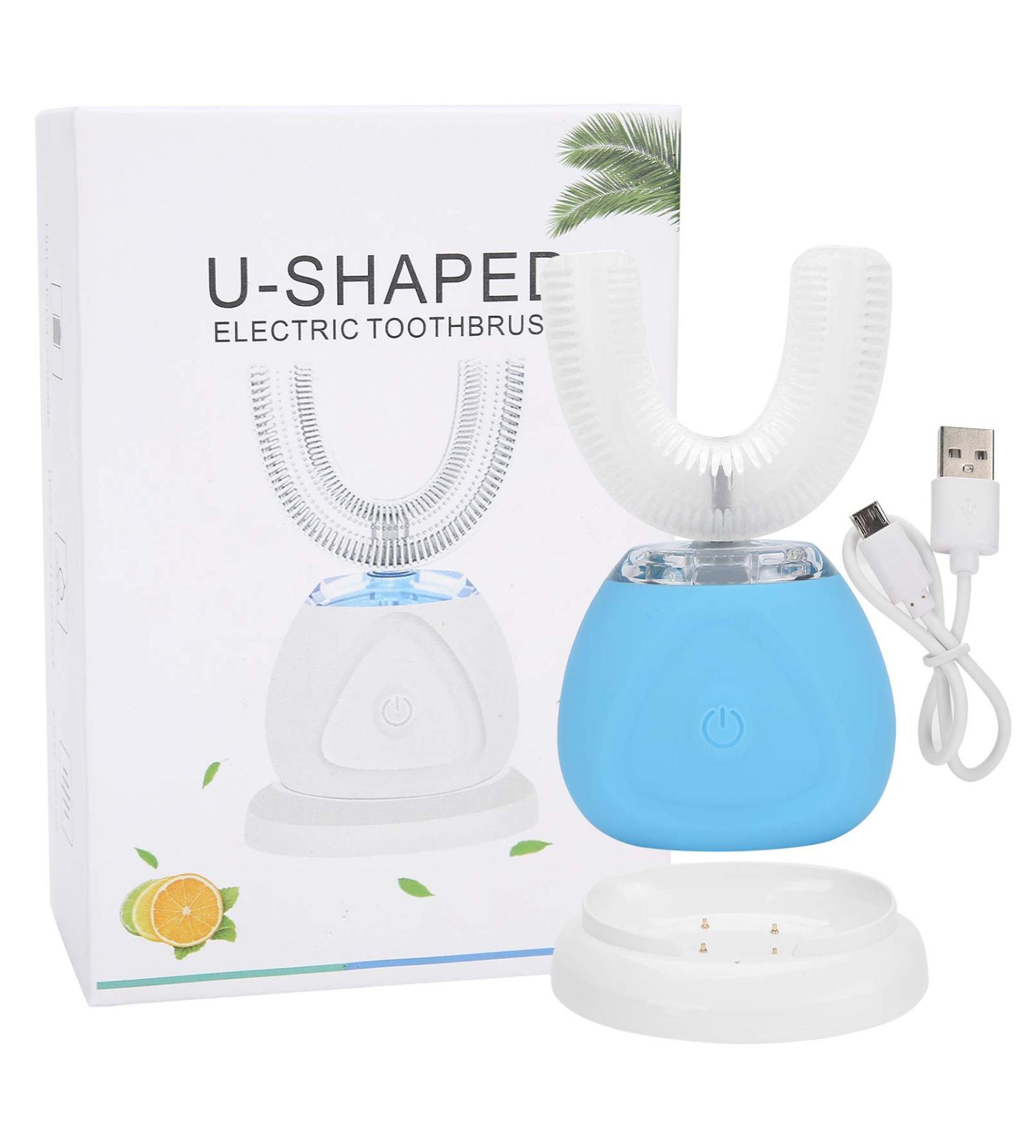 360 Smart U-Shape Electric Toothbrush With Blue Light Sonic Toothbrush IPX7 for Child Adult Blue - Buy Online on GoSupps.com