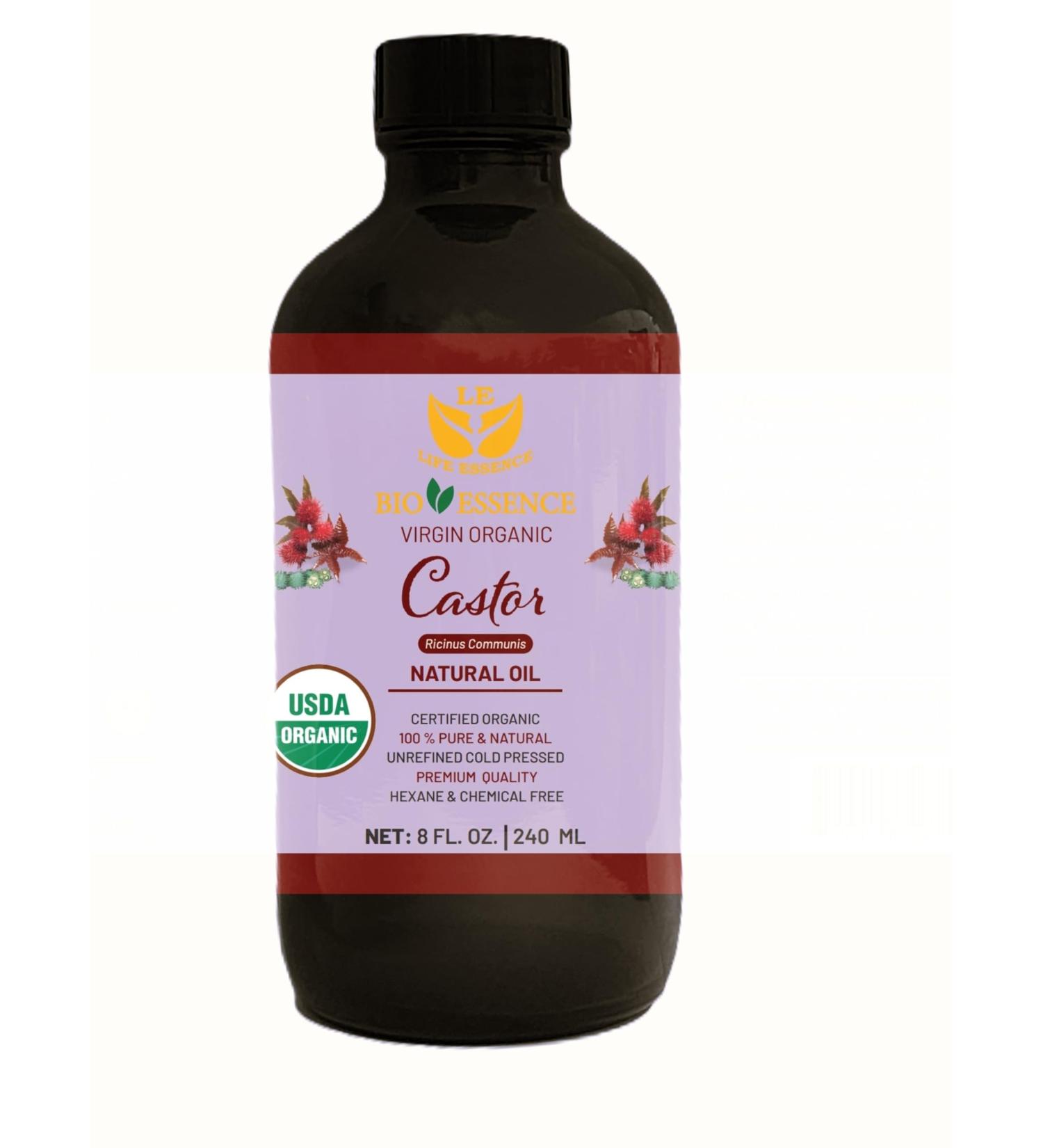 Buy BIO ESSENCE Virgin Organic Castor Seed Oil - 100% Pure Natural Certified Organic Cold Pressed Hexane & Chemical Free - 8 fl. oz. (235ml - Buy Online on GoSupps.com
