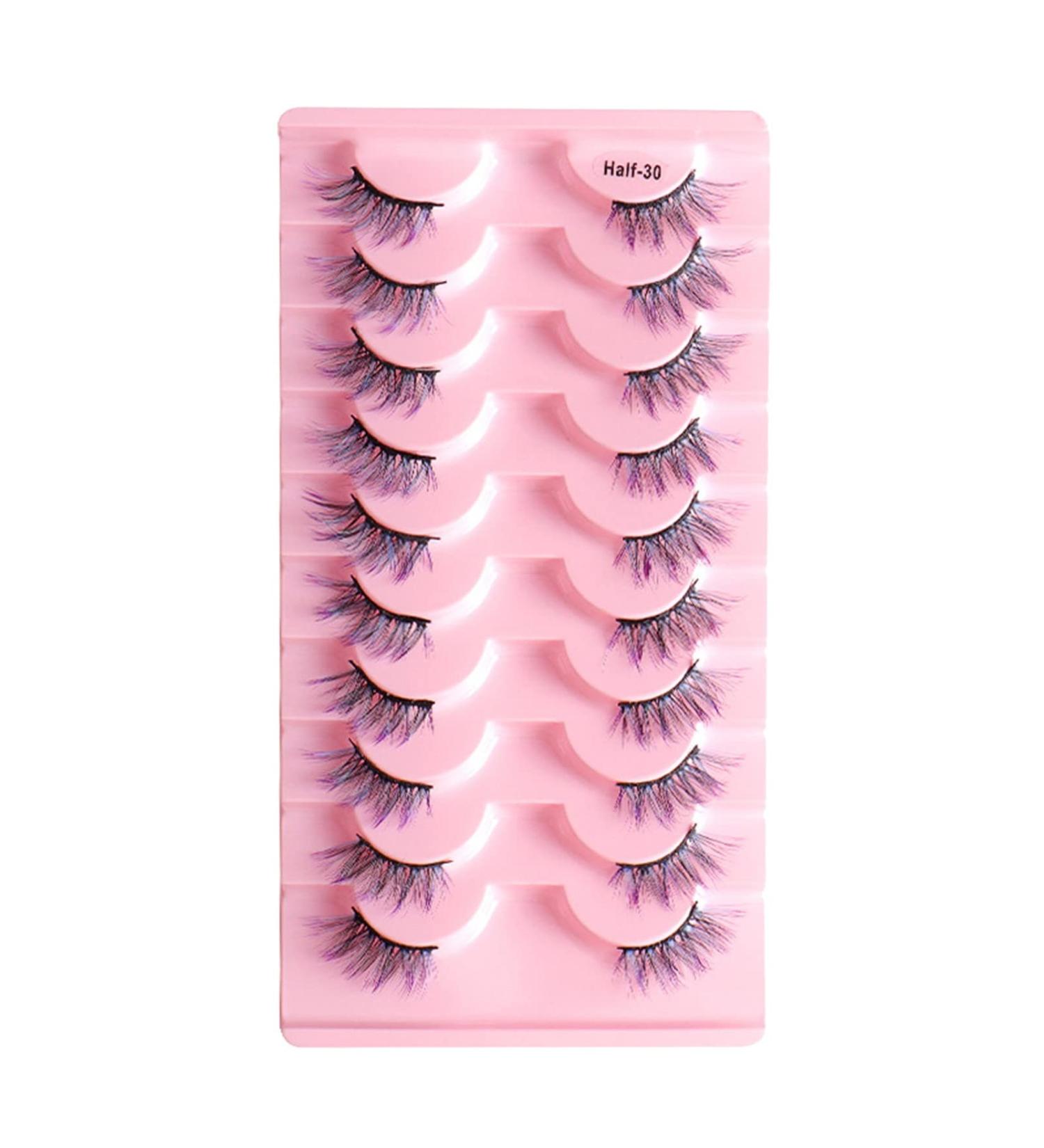 Eyelash Package Trays High Imitation 10 Pairs of Half Eye Eyelashes Grafting Eyelashes Curling Eyelashes Small Eyelash Curler H One Size - Buy Online on GoSupps.com