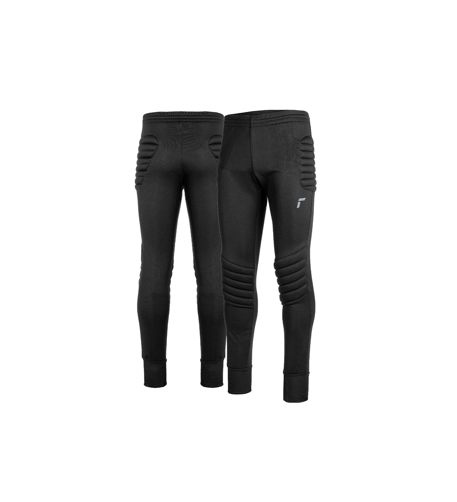 Reusch Men's Long Padded Goalkeeper Pants - Black/Silver | Adult Football Goalkeeping Training Pants - Buy Online on GoSupps.com
