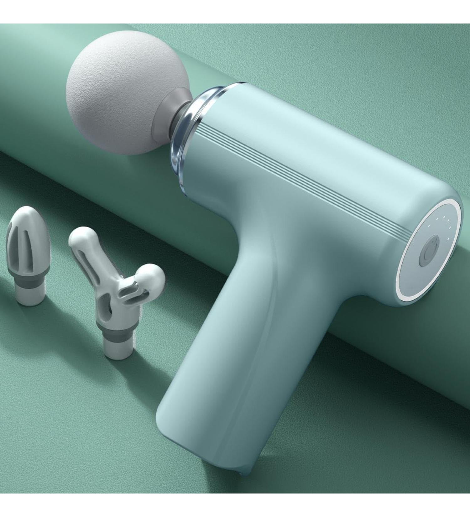 6-Speed Mini Massage Gun - Deep Tissue Muscle Massager with 4 Heads Perfect Gift for Men & Women - Body Neck Back Relief (Green) - Buy Online on GoSupps.com